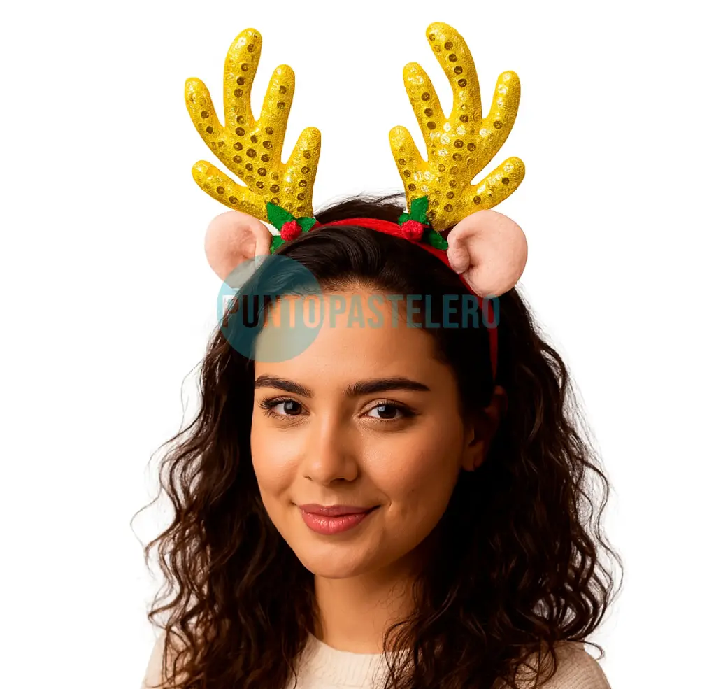 [00121340] VINCHA NAVIDEÑA RENO CON OREJAS Y MUERDAGO (ILC2510-171) 