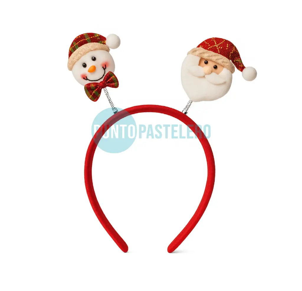 [00121333] VINCHA NAVIDEÑA PAPA NOEL Y MUÑECO DE NIEVE (ILC2510-178)