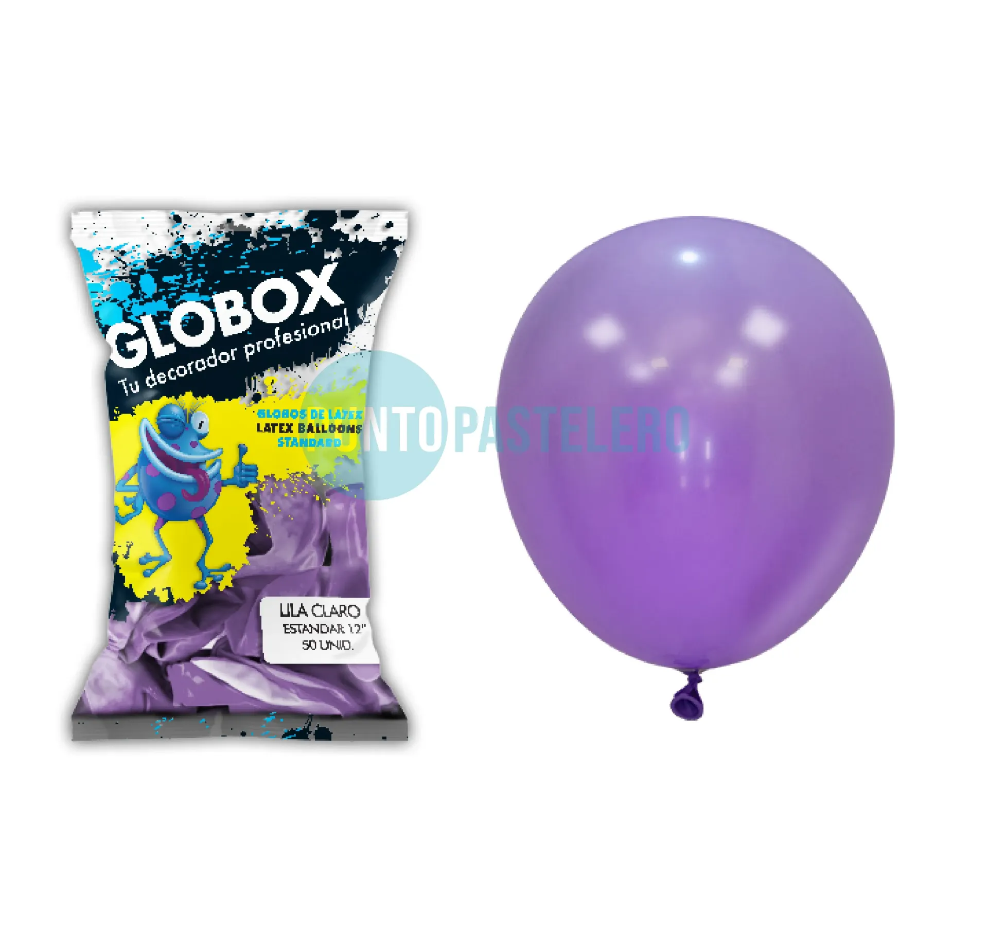 PACK GLOBO GLOBOX LISO 12" LILA CLARO (X 50 U.)