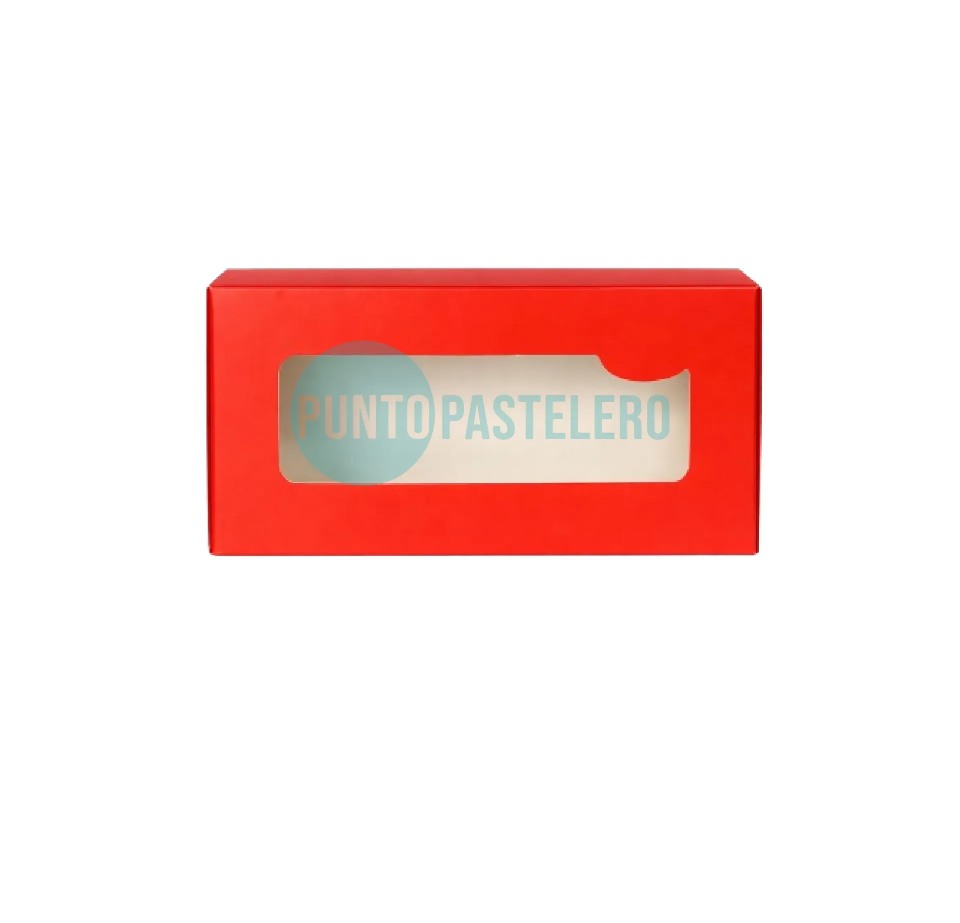 CAJA BOMBONERA BISAGRA CON VISOR 1/4 KG ROJA (16X8.5X3 CM) [31]