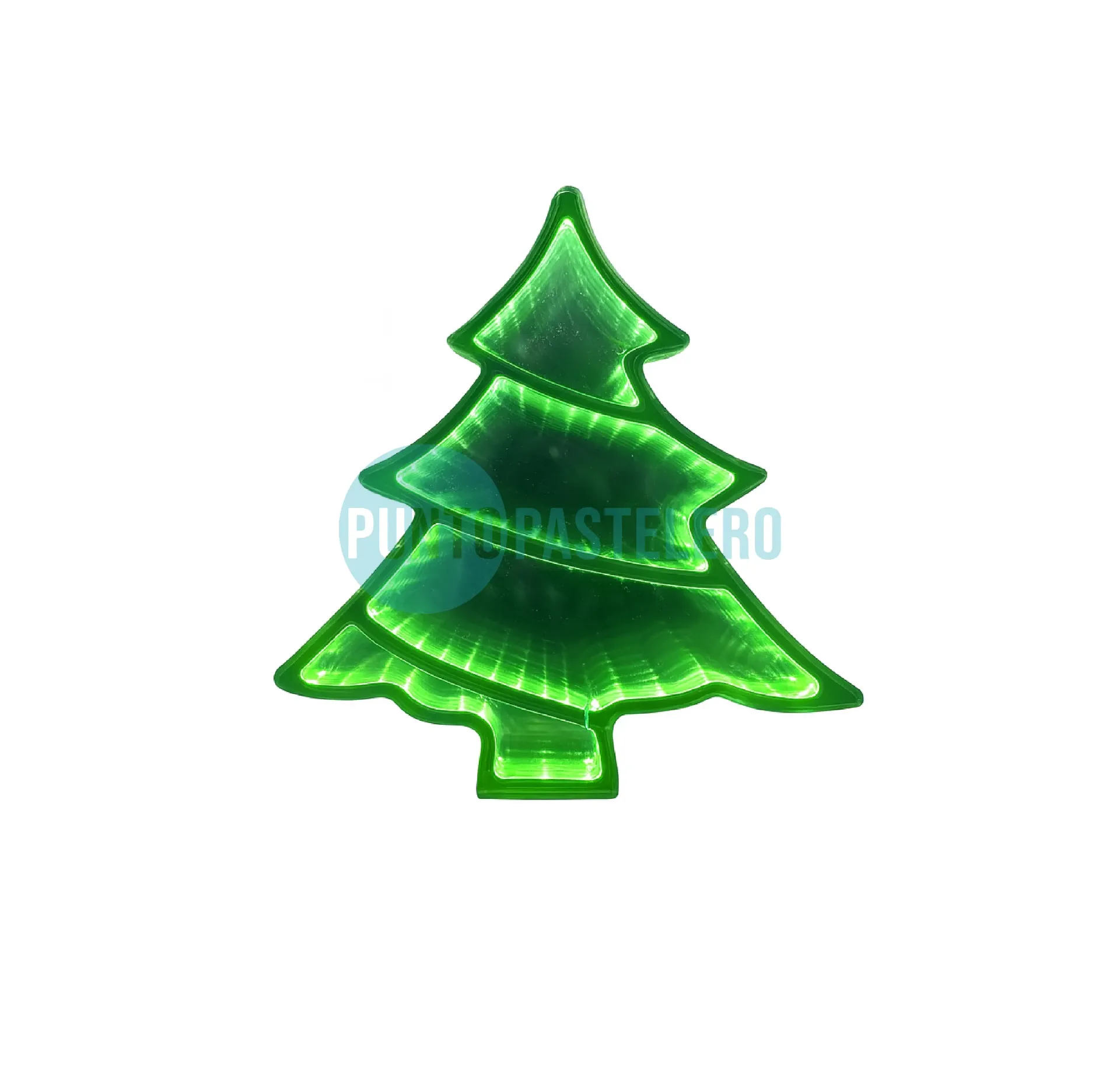 ADORNO NAVIDAD LED VIDRIO CON EFECTO INFINITO (33X29 CM)