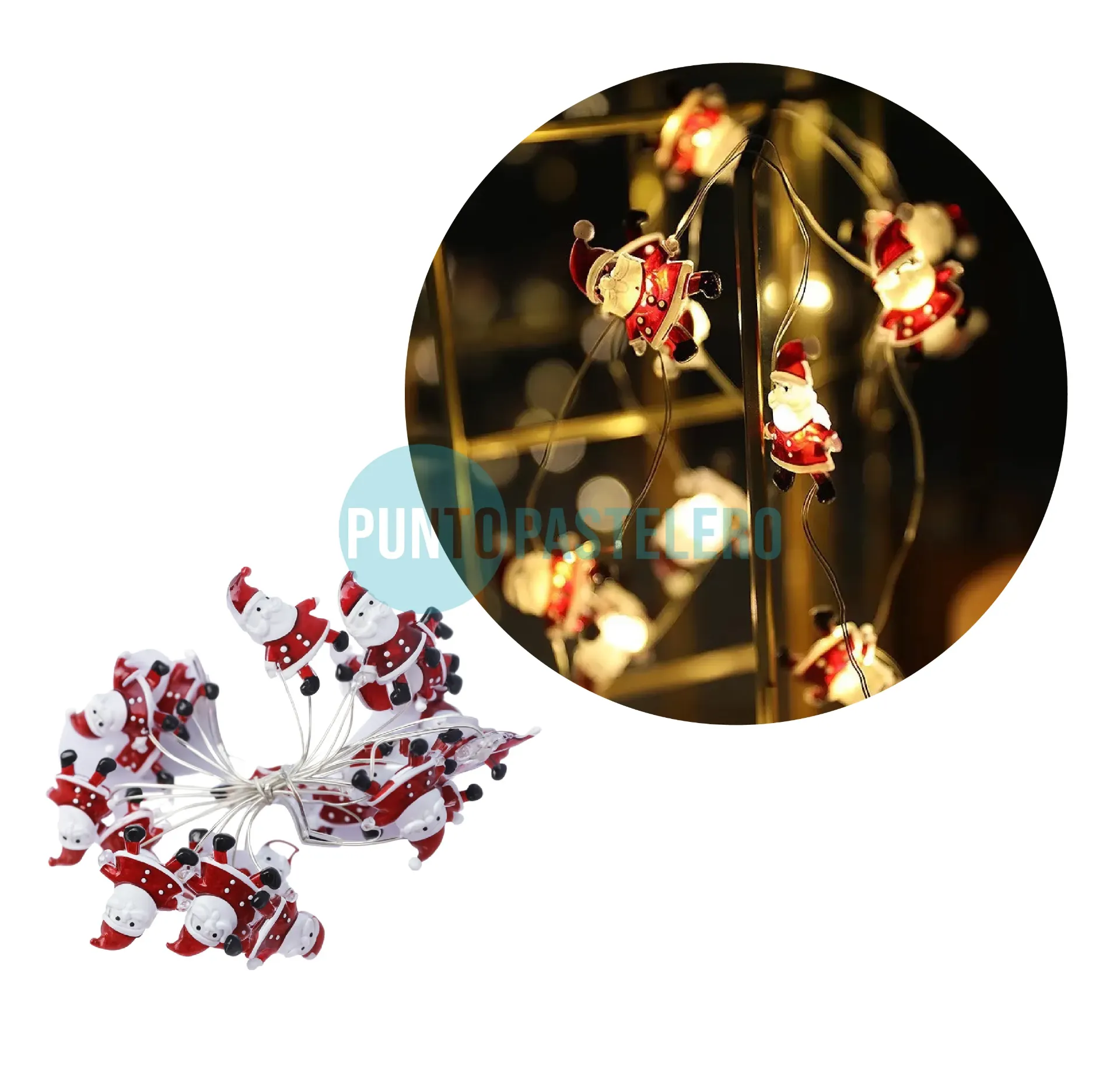 [6902025010993] GUIRNALDA DE LUCES PAPA NOEL (2 MT - 20 LUCES) 