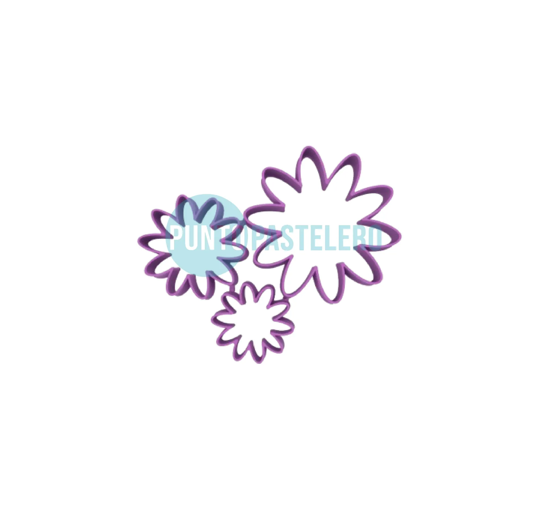 SET CORTANTE MARCADOR PLASTICO 3D MARGARITA (X 3 U.) [10-A]