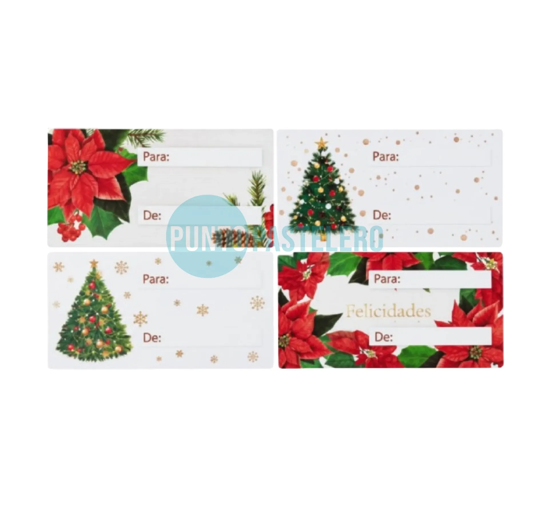 STICKERS ROLLO ETIQUETAS NAVIDEÑAS PARA REGALO "NAVIDAD" (X 100 U.) (PARTY STORE)