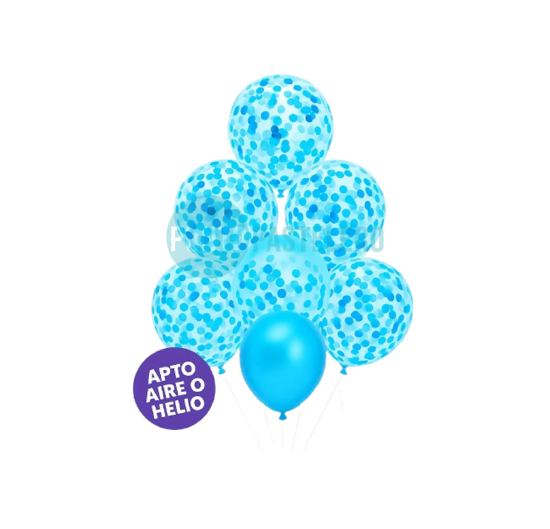 [7798371460891] SET GLOBOS CONFETTI CELESTE (5 PZ) (HAPPY DAY) 