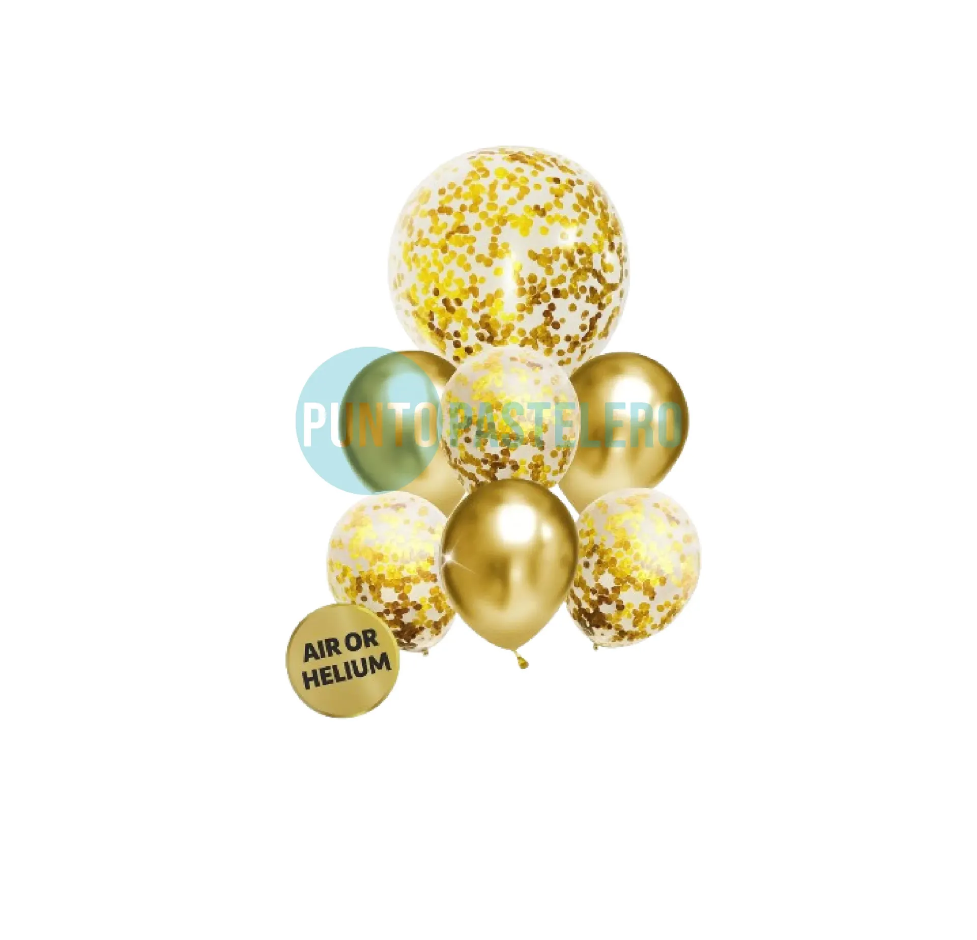 SET GLOBOS DELUXE DORADO (7 PZ) (HAPPY DAY)