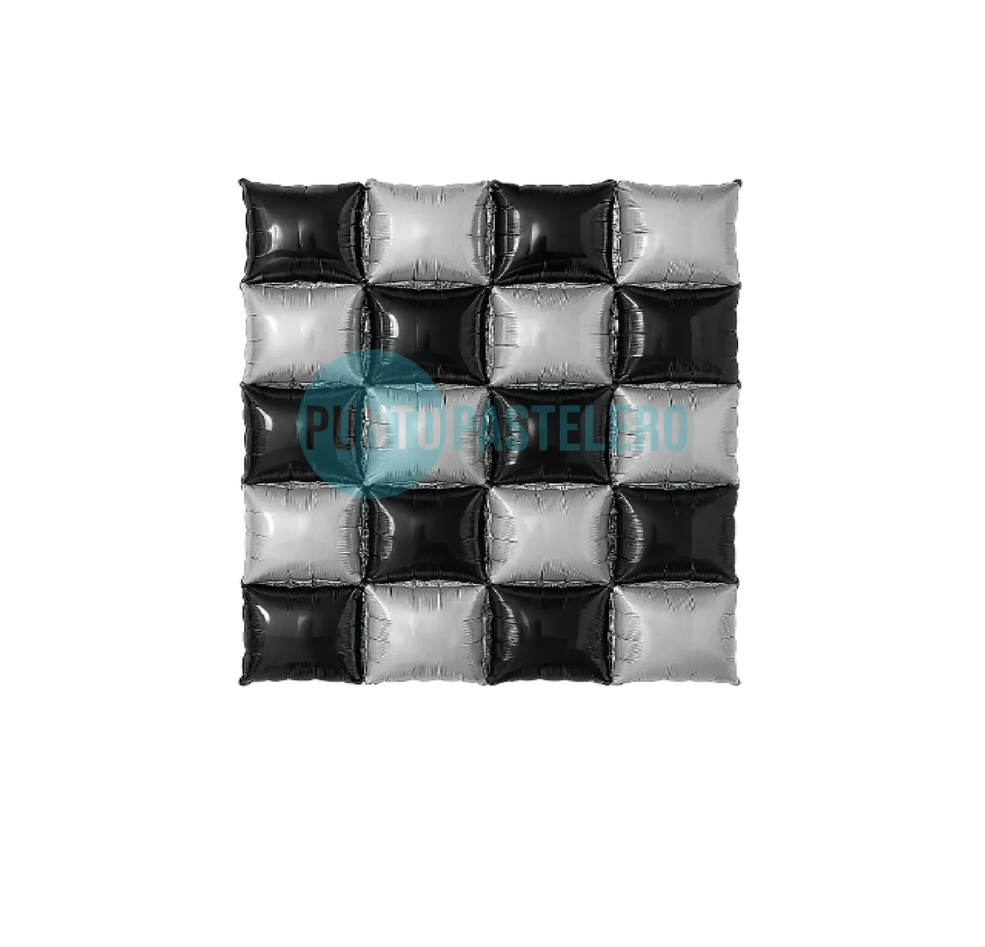 [9780154371669] MYLAR WALL (NEGRO-PLATA) (25 GLOBOS + 100 PUNTOS)