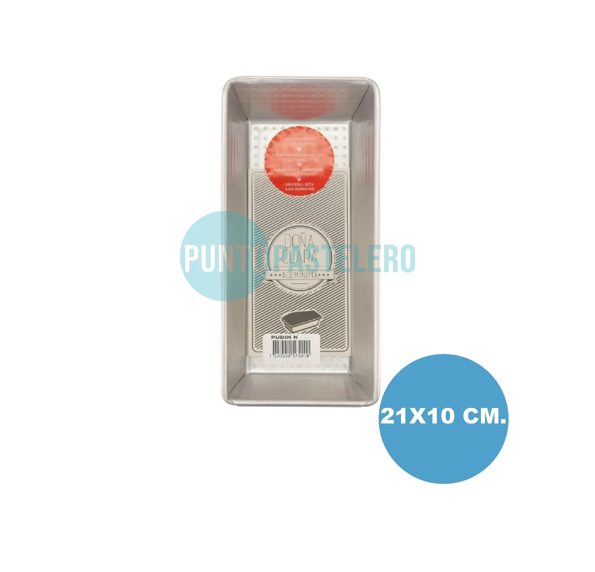 [7793291001223] BUDIN ACERO ALUMINIZADO GRANEADO DOÑA CLARA Nº2 (21X10 CM)