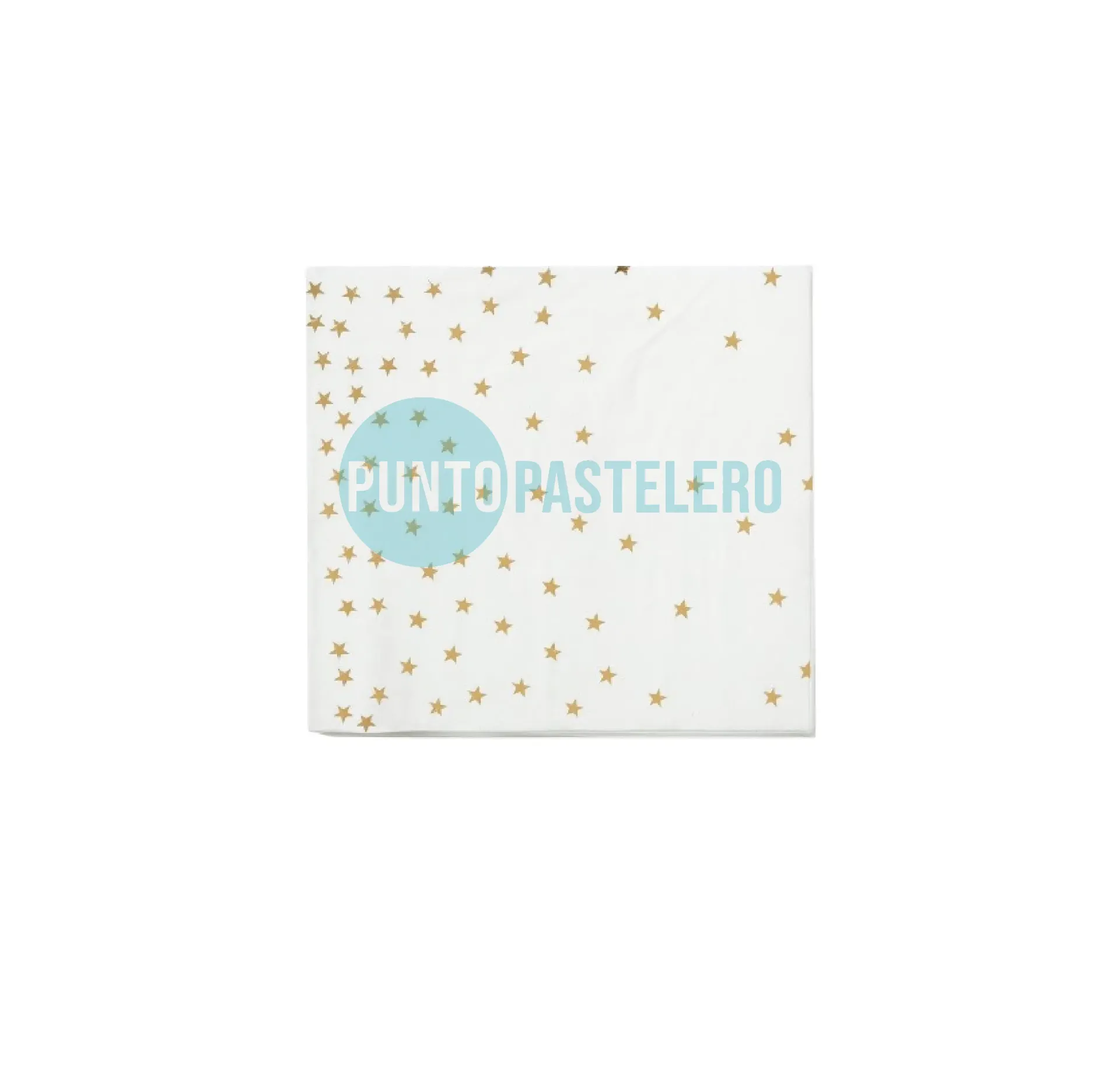 SERVILLETA CON STAMPING ESTRELLAS DORADAS (X 12 U.)