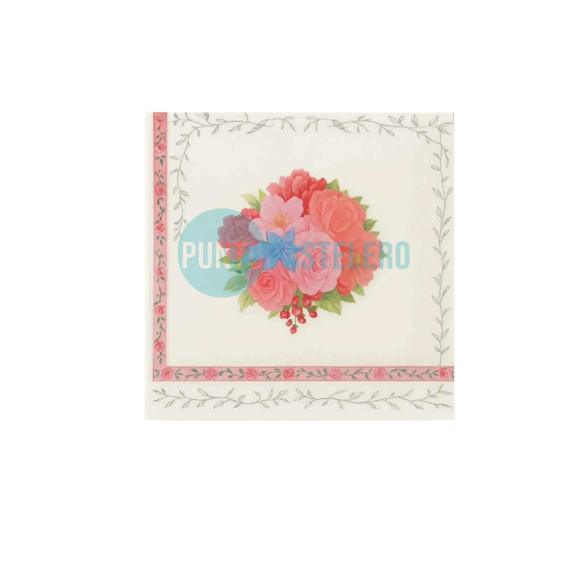 [3790003267285] SERVILLETA DECOUPAGE GUARDA CON FLORES (X 20 U.)