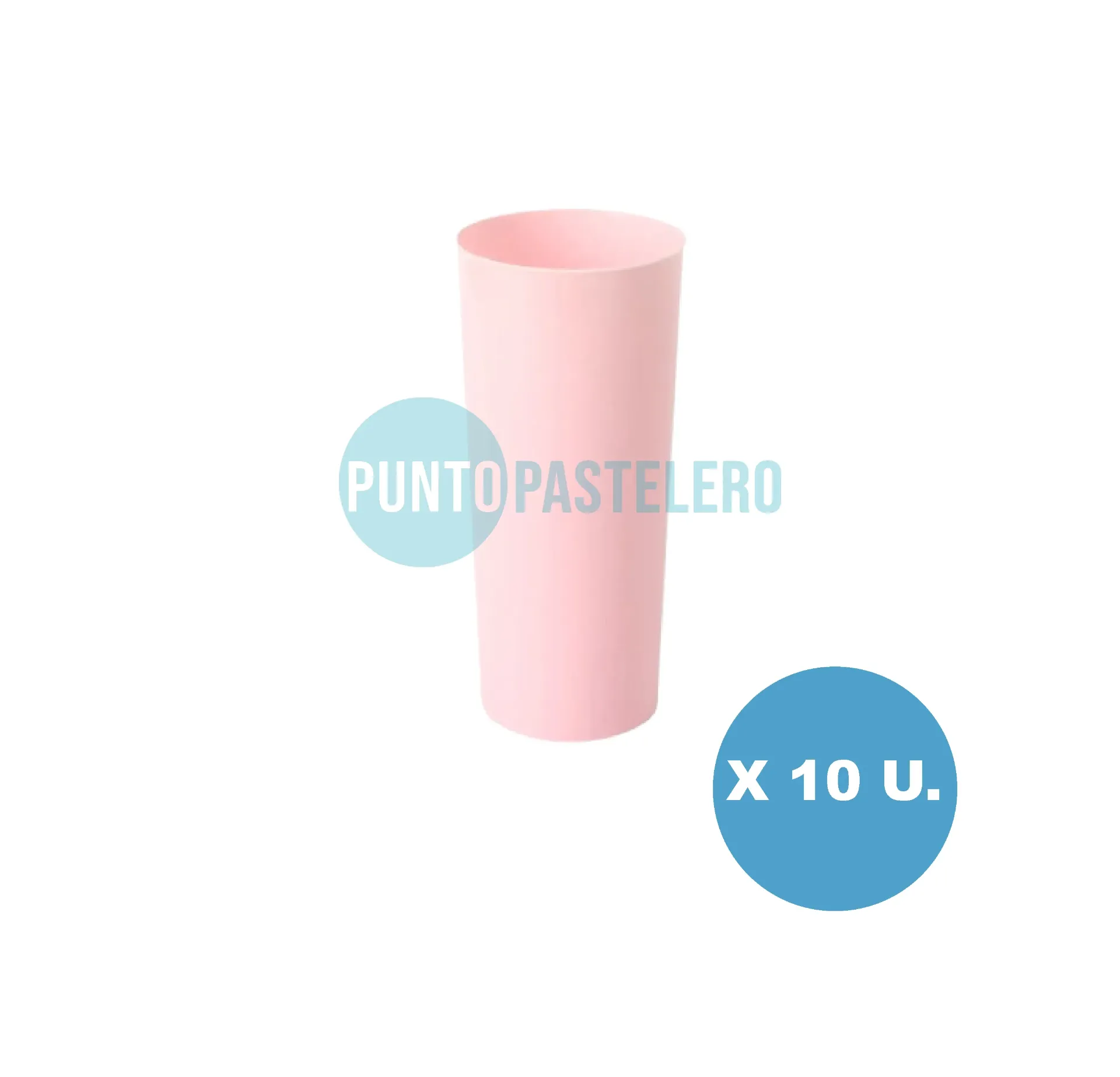 VASO TRAGO LARGO KOVALPLAST ROSA (X 10 U.)