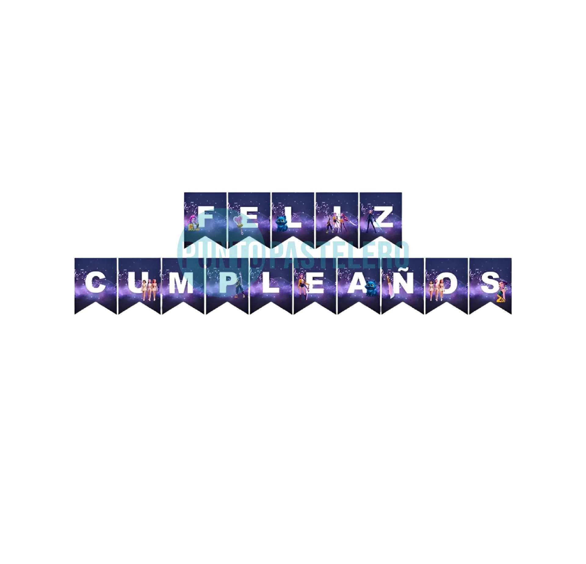 BANDERIN FELIZ CUMPLEAÑOS GUERRERAS K-POP