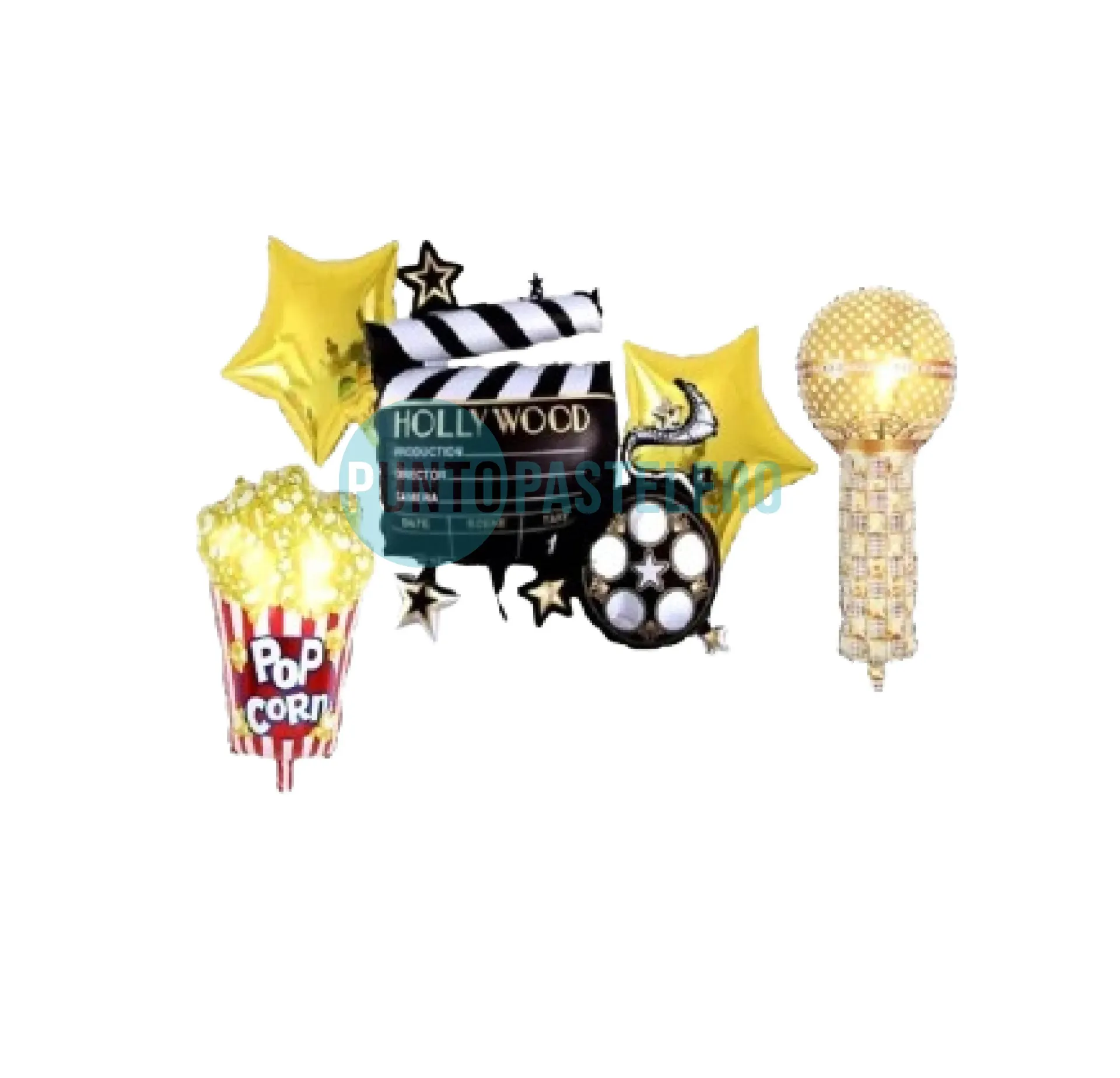 SET DE GLOBOS HOLLYWOOD (5 PZ)