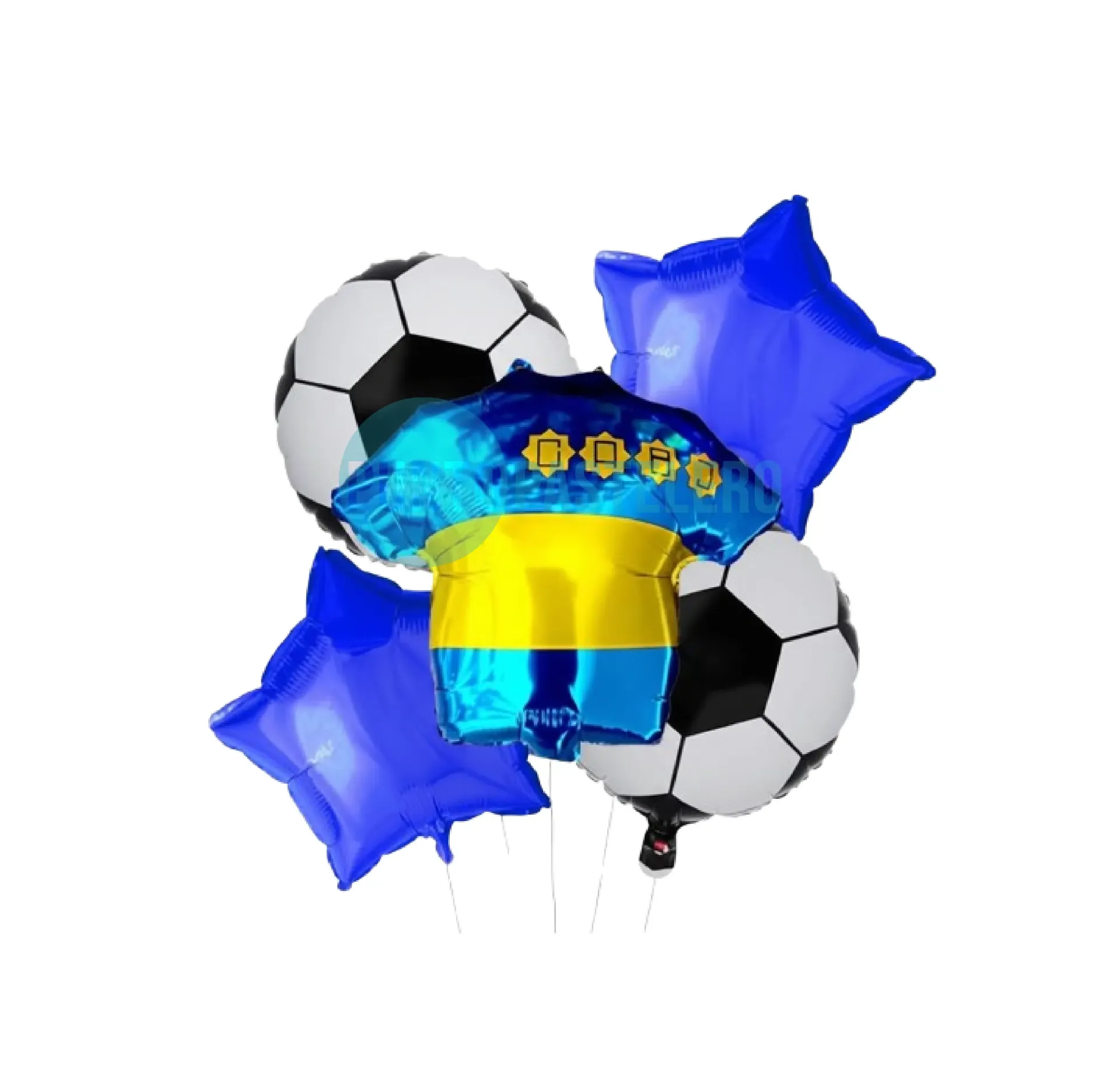 SET DE GLOBOS METALIZADOS BOCA JUNIORS (5 PZ)