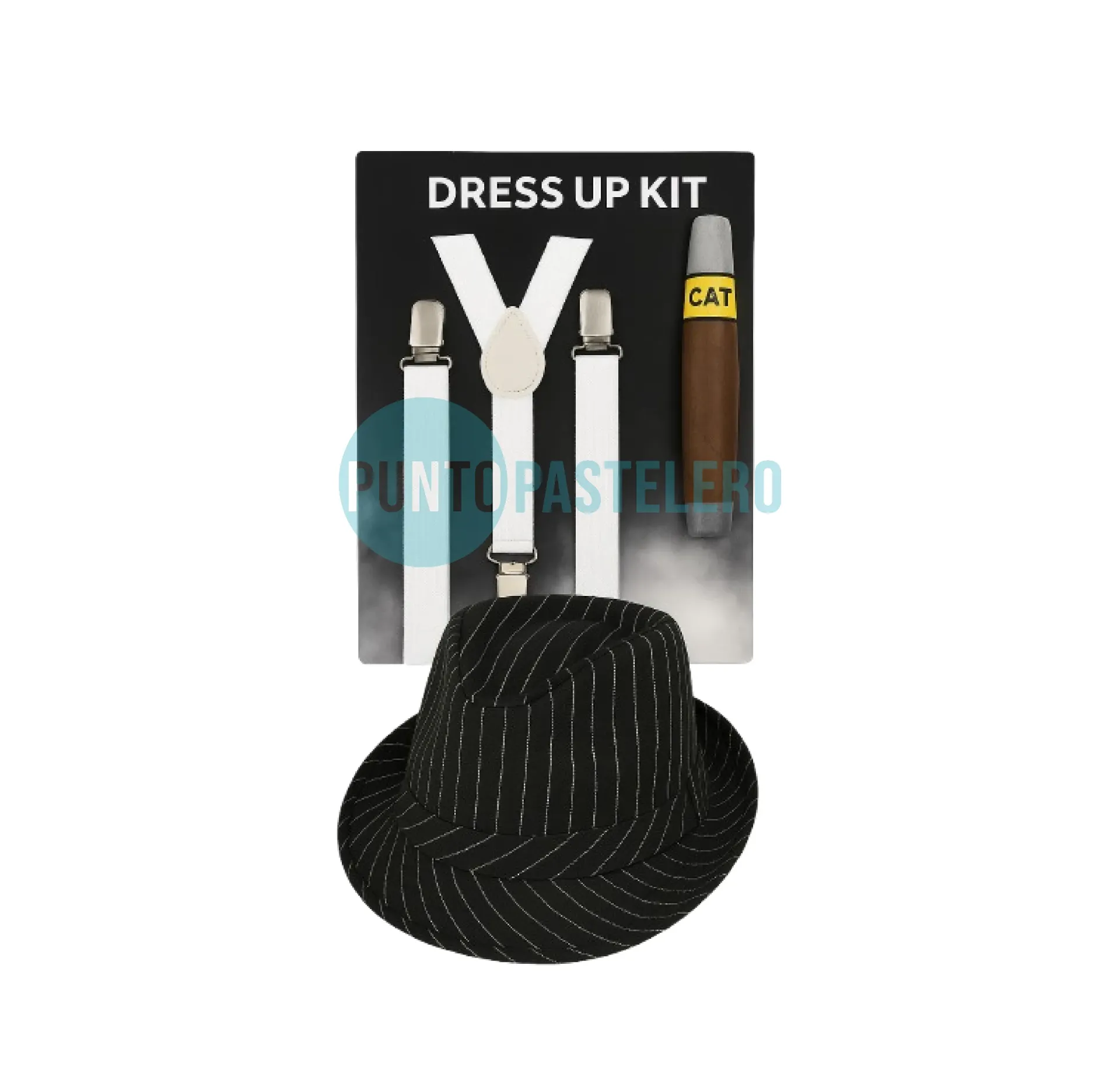 SET DISFRAZ MAFIA (TIRADORES - CIGARROS - SOMBRERO)