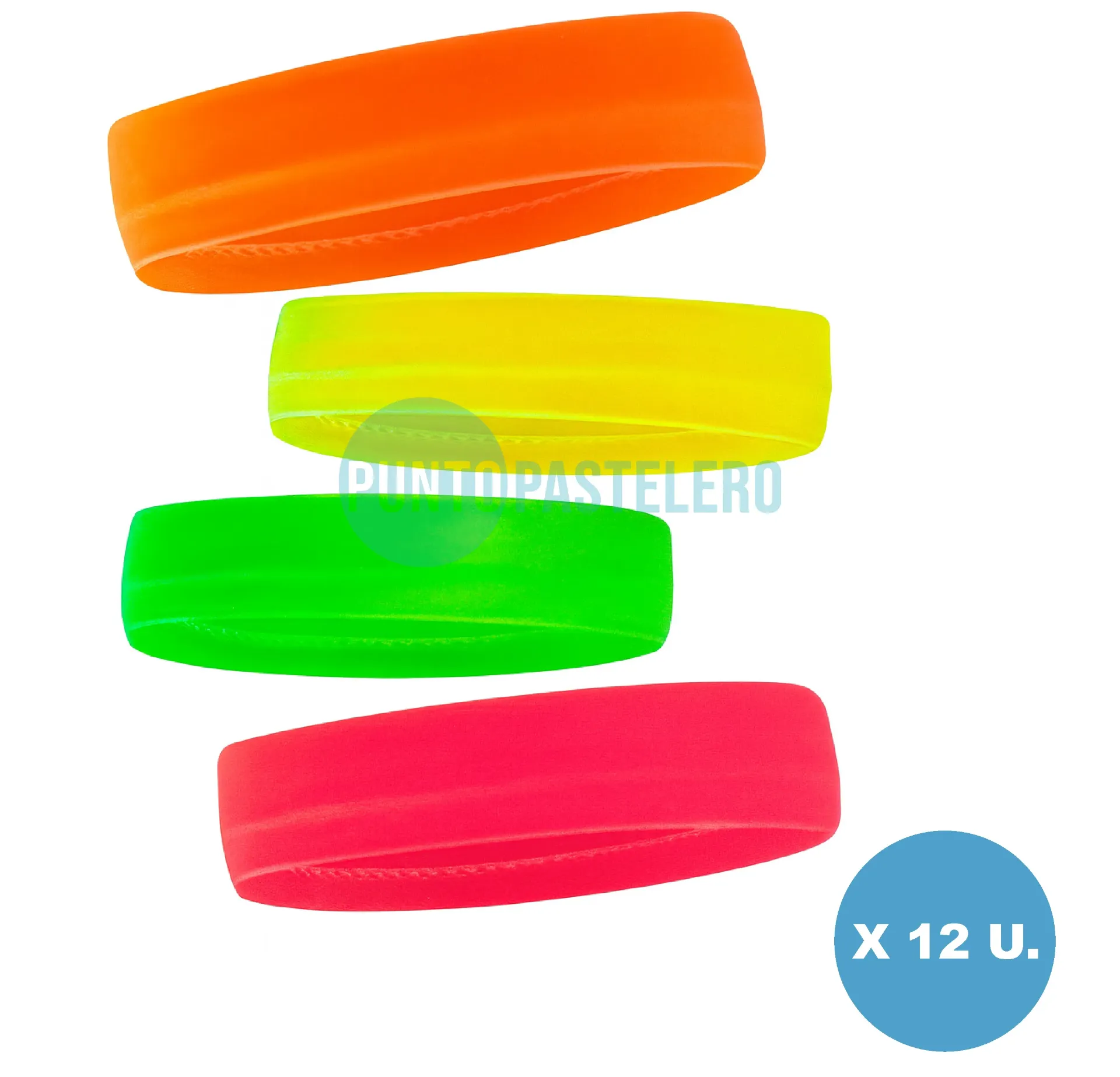 VINCHA TELA ELASTICA FLUO (X 12 U.)