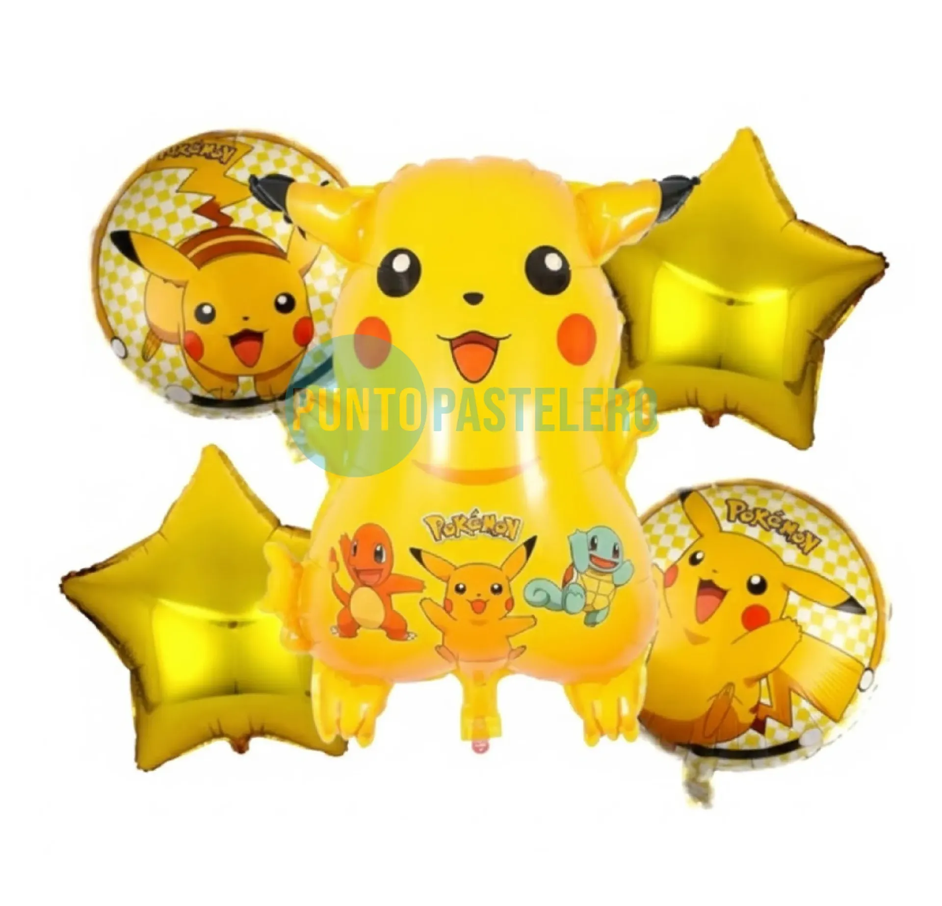 SET DE GLOBOS PIKACHU POKEMON (5 PIEZAS)