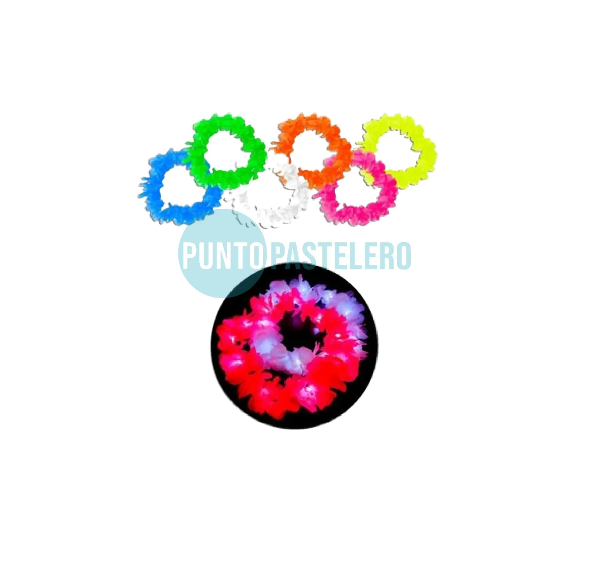 COLLAR HAWAIANO LUMINOSO DOBLE (COLORES SURTIDOS)