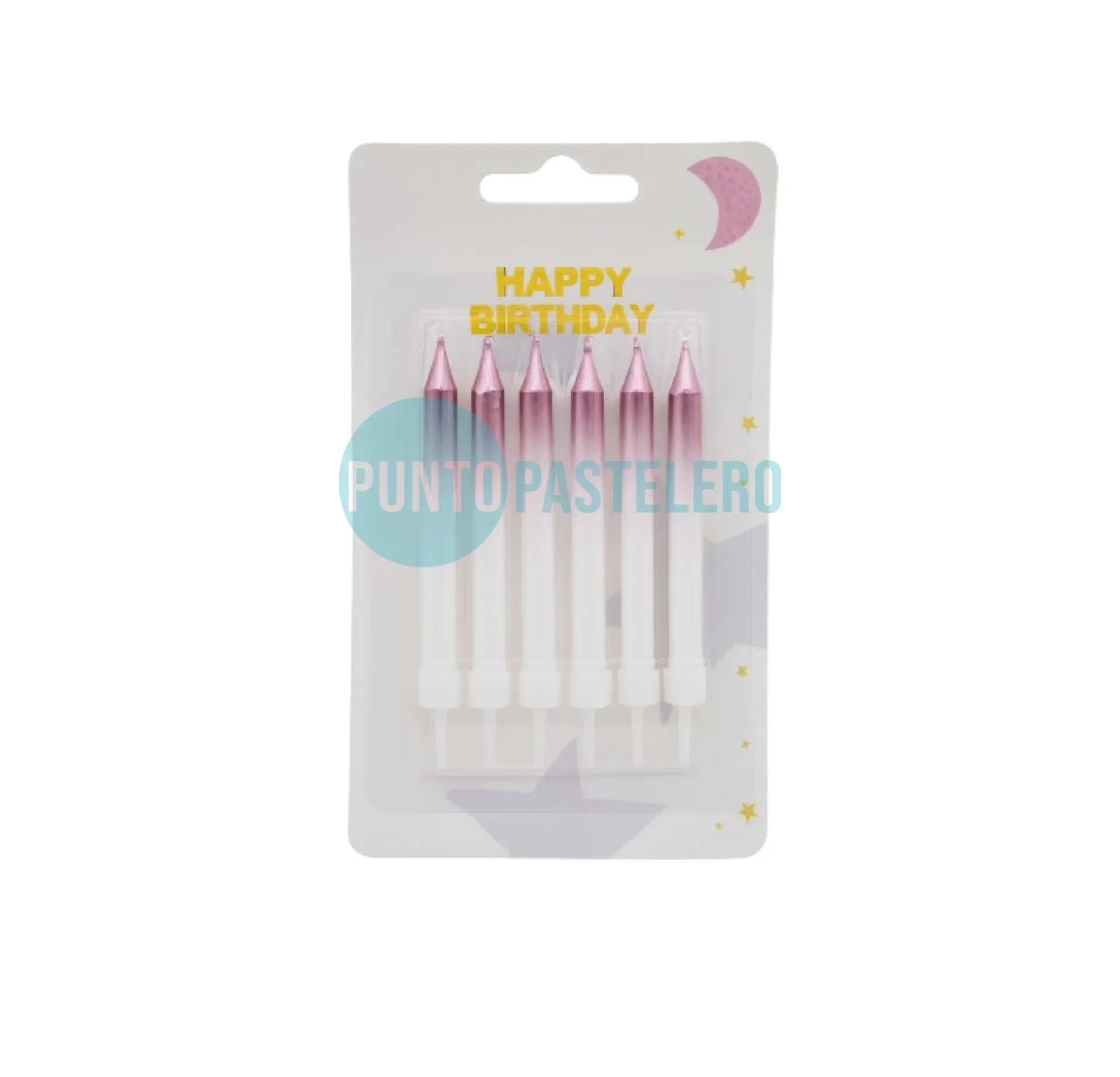 PACK VELAS DEGRADE DUO (ROSA-BLANCO) (6 U.)