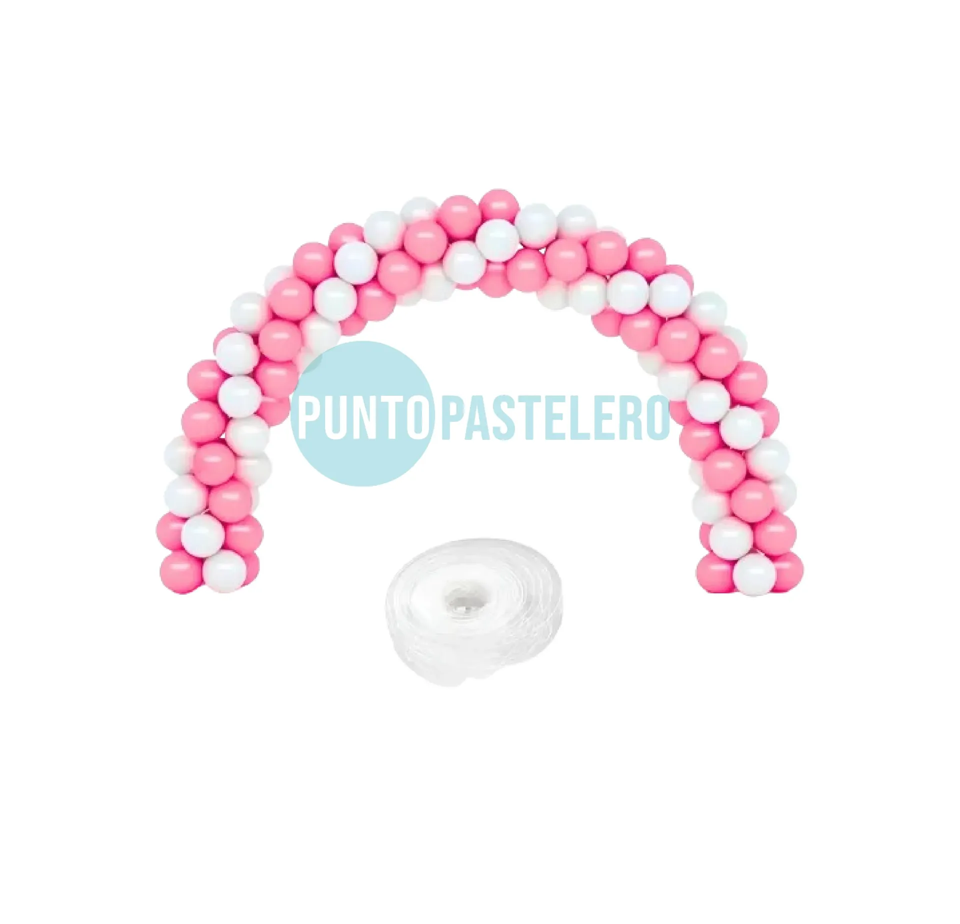 SET DE GLOBOS ROSA CON BLANCO (100 PZ)