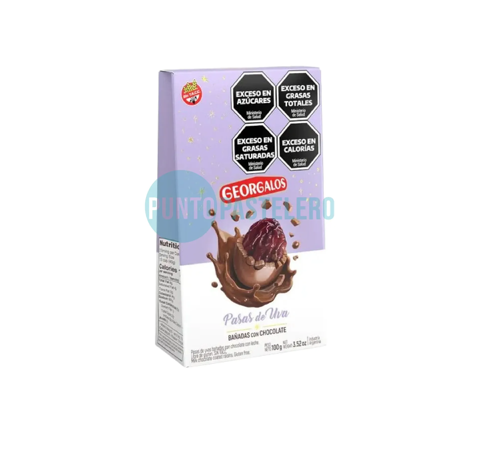 PASAS DE UVA CON CHOCOLATE GEORGALOS (X 100 GR.) (SIN TACC)