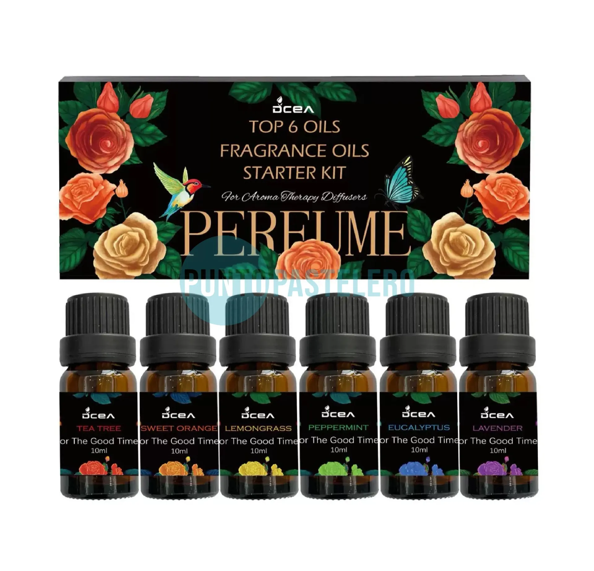 [6922456350055] SET 6 ESENCIAS PARA VELAS 10 ML. (BASE ACEITE) (RH55) (AROMAS SURTIDOS)