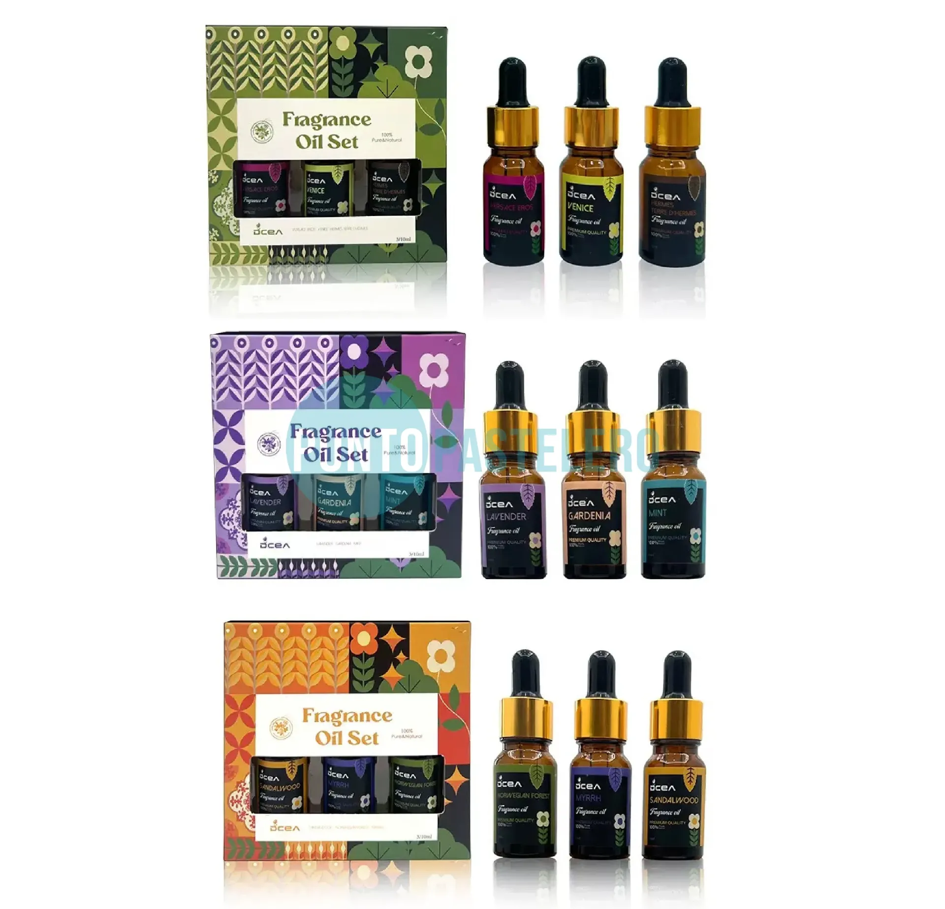 [6905162100053] SET 3 ESENCIAS PARA VELAS 10 ML. (BASE ACEITE) (DC50)  (LAVANDA-GARDENIA-MENTA)