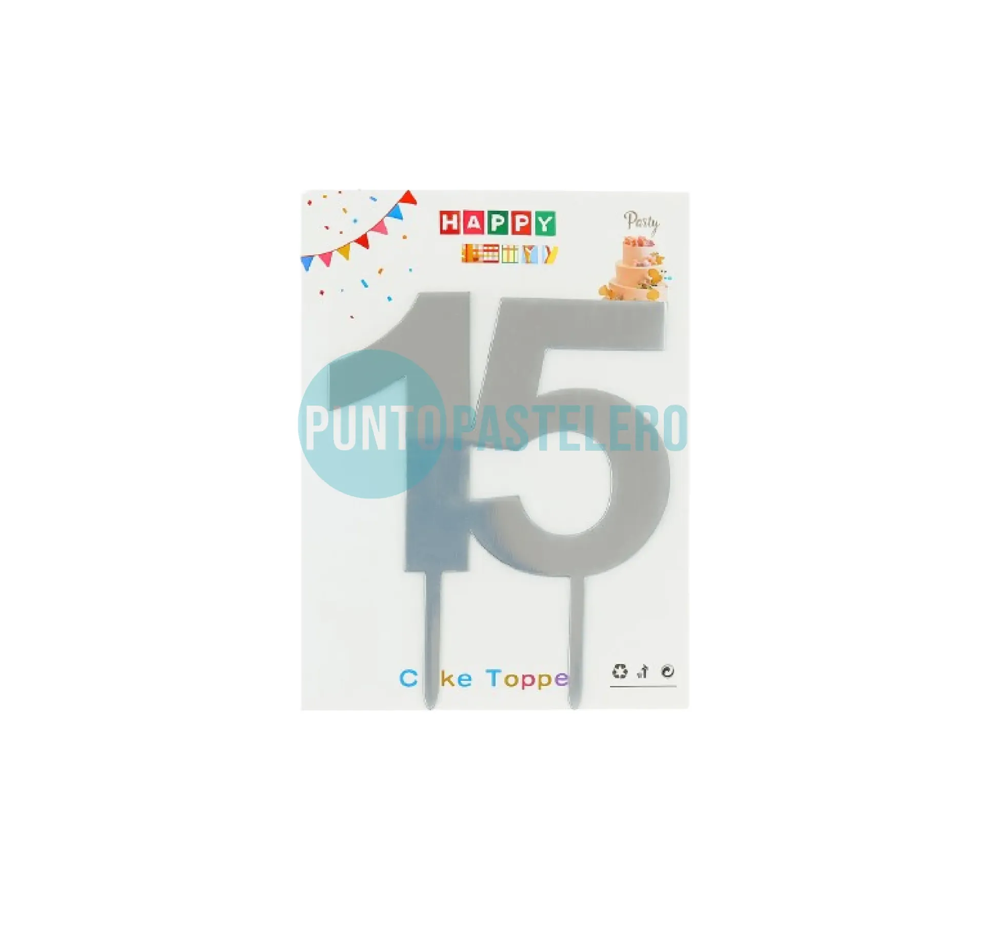 PINCHE ACRILICO 15 PLATEADO