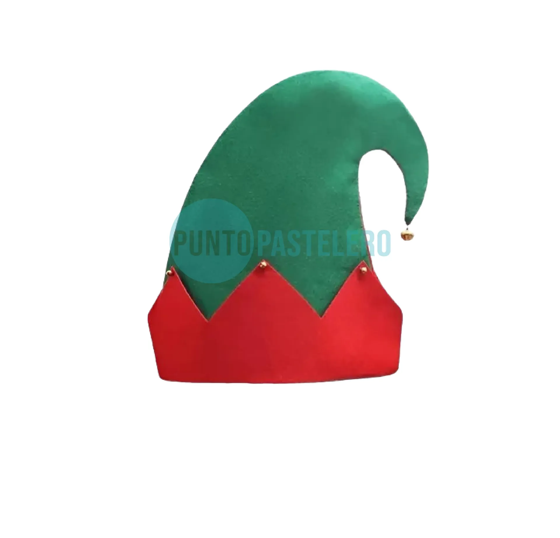 GORRO ELFO DUENDE NAVIDEÑO DE PAÑO CON CASCABELES (PARTY STORE)