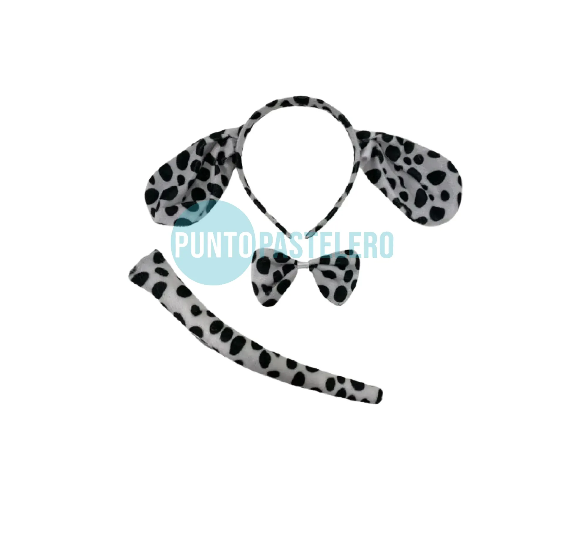 SET DISFRAZ DALMATA (VINCHA-COLA-MOÑO)