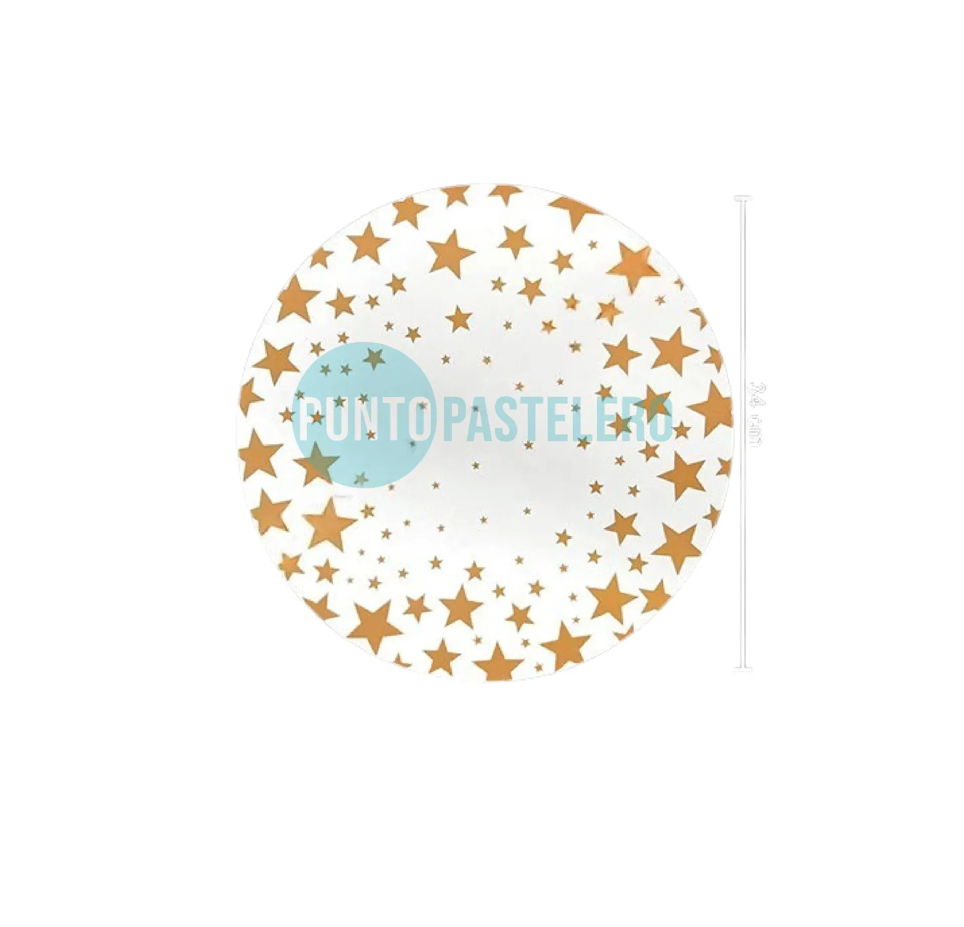 PLATOS DE SITIO ESTRELLLAS DORADAS (X 20 U.)