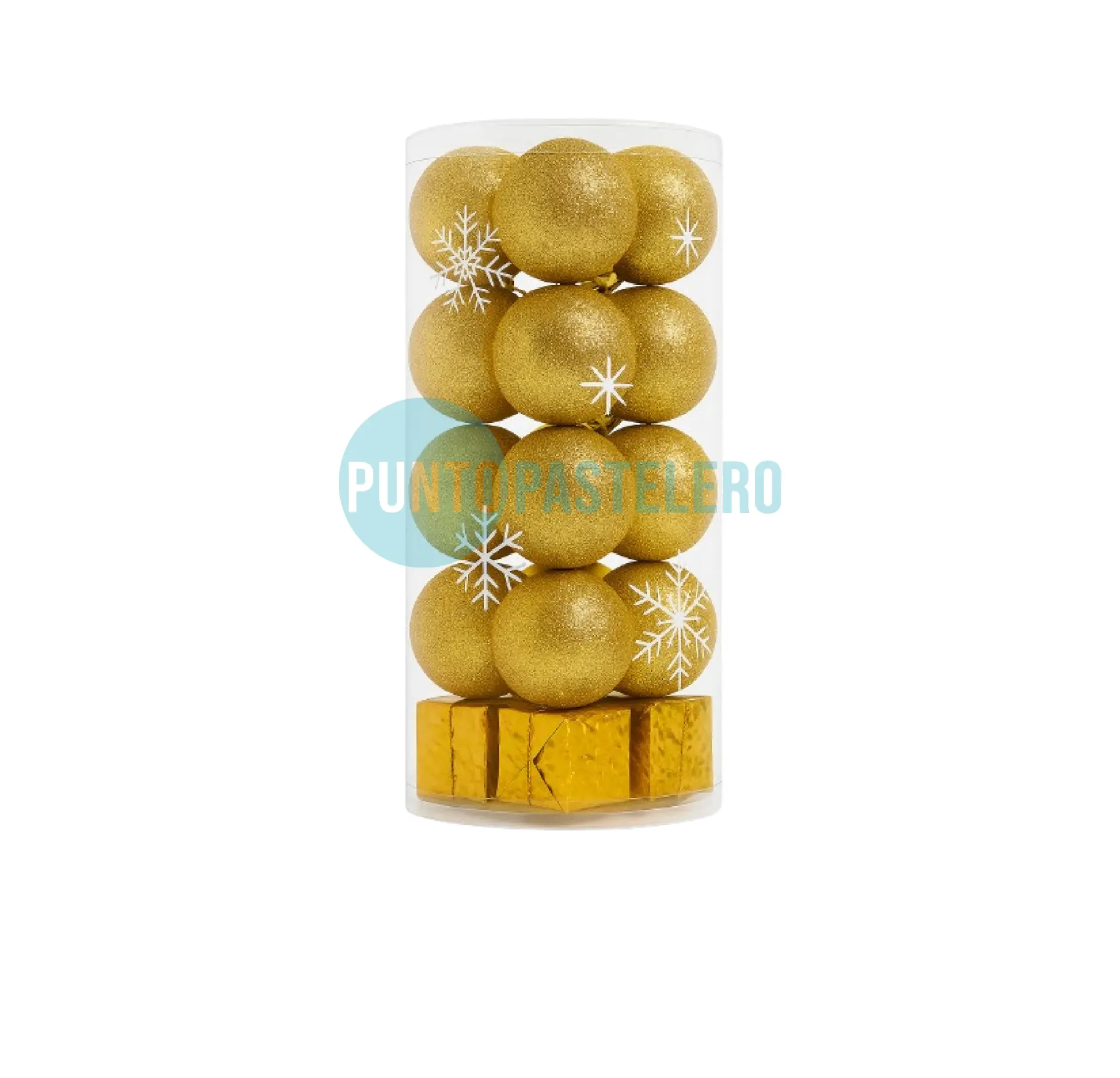 SET NAVIDEÑO DORADO TUBO (24 U.)