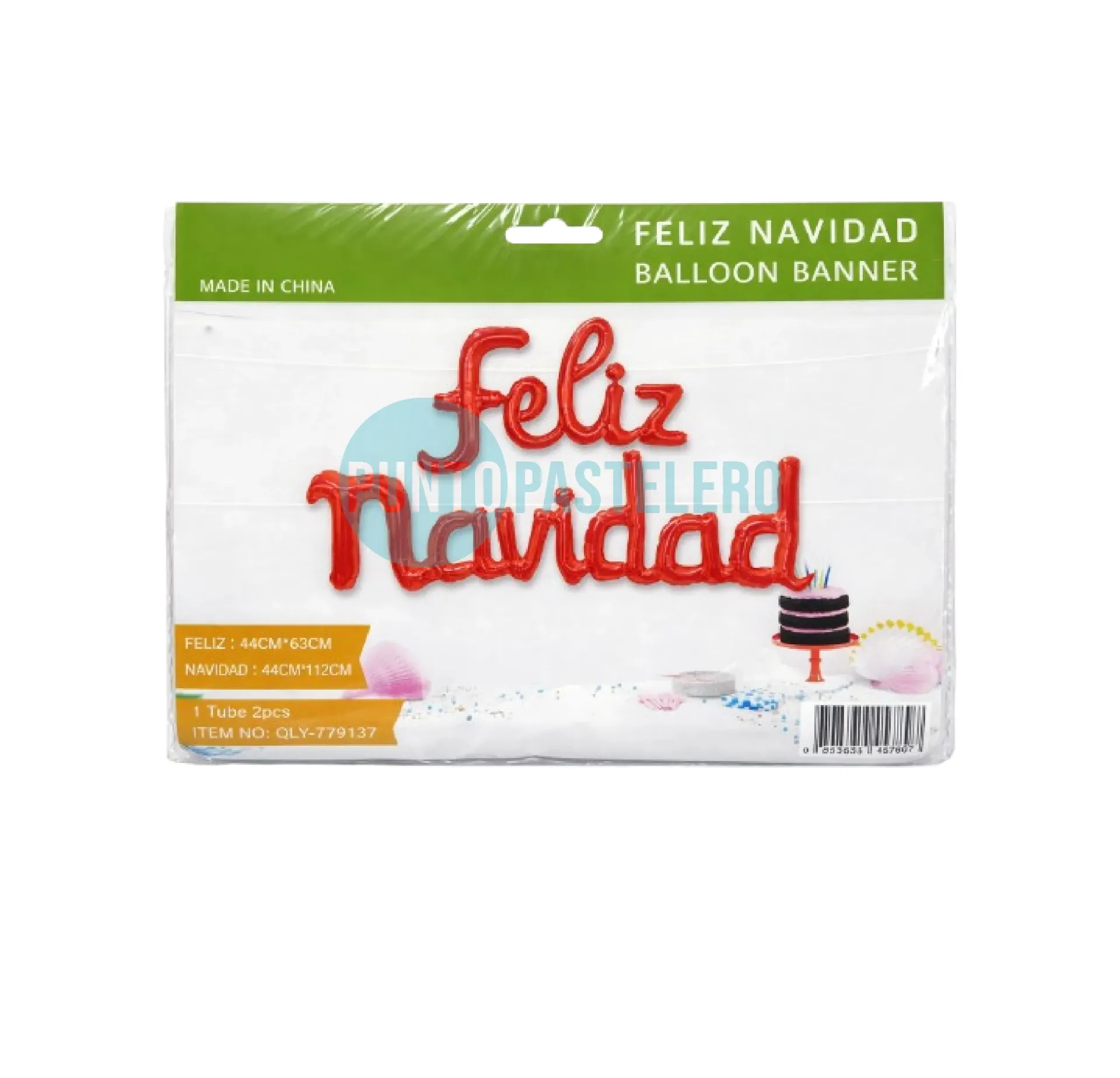 GLOBO FRASE FELIZ NAVIDAD ROJO (16")