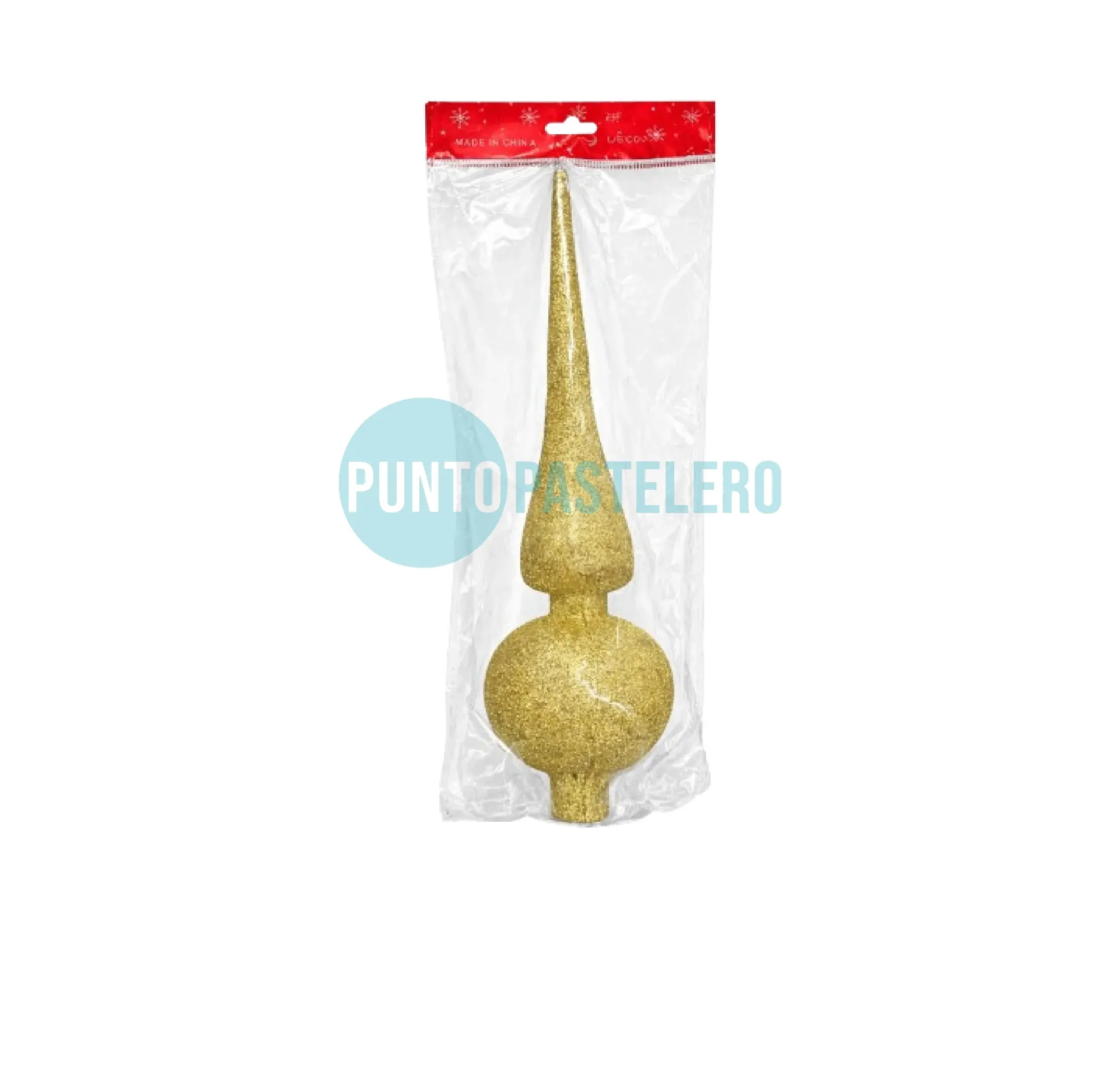 ADORNO NAVIDEÑO PUNTAL GIBREADO DORADO