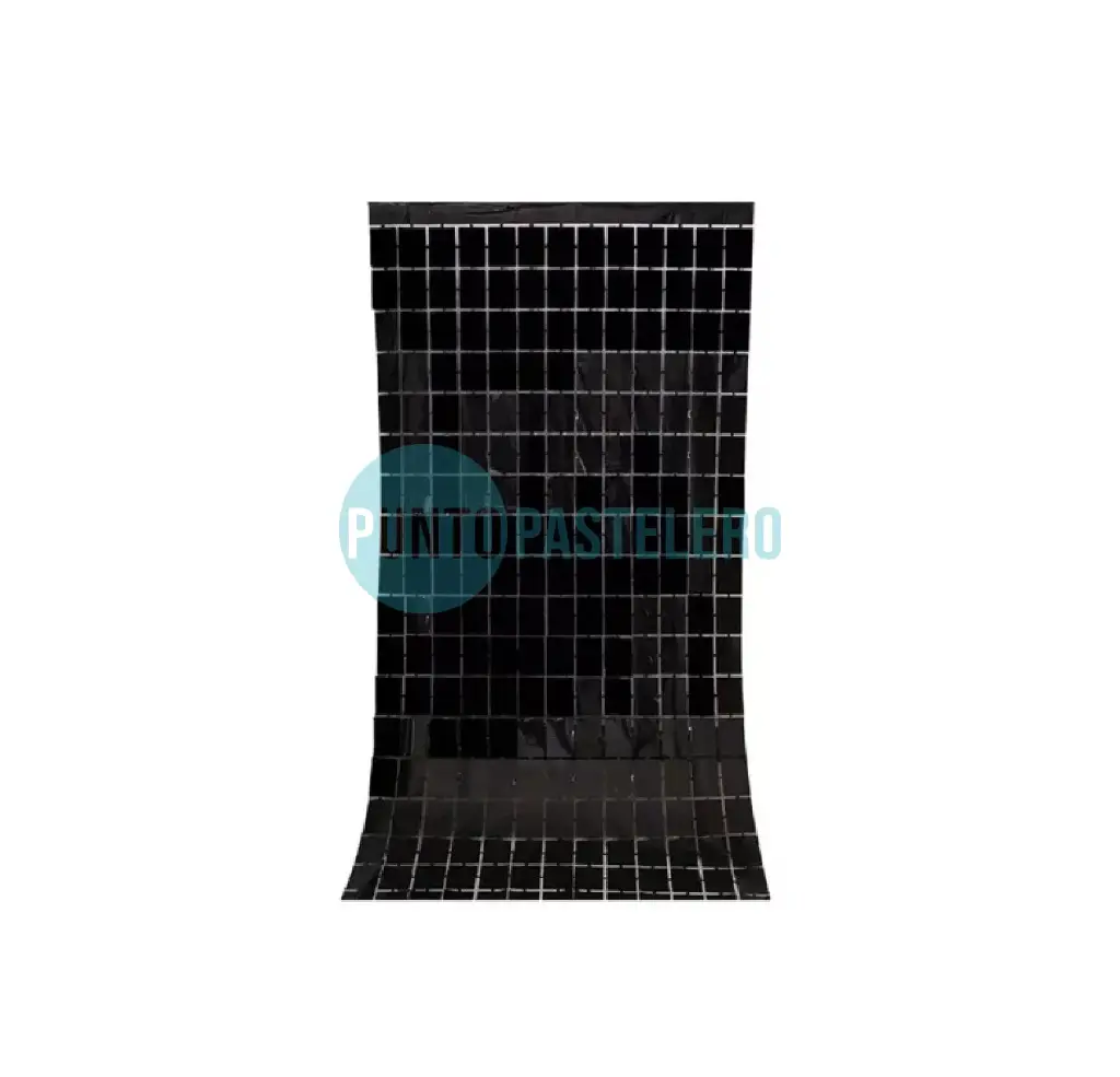 CORTINA METALIZADA BRICK WALL NEGRO GRANDE (1 X 2 MT.)