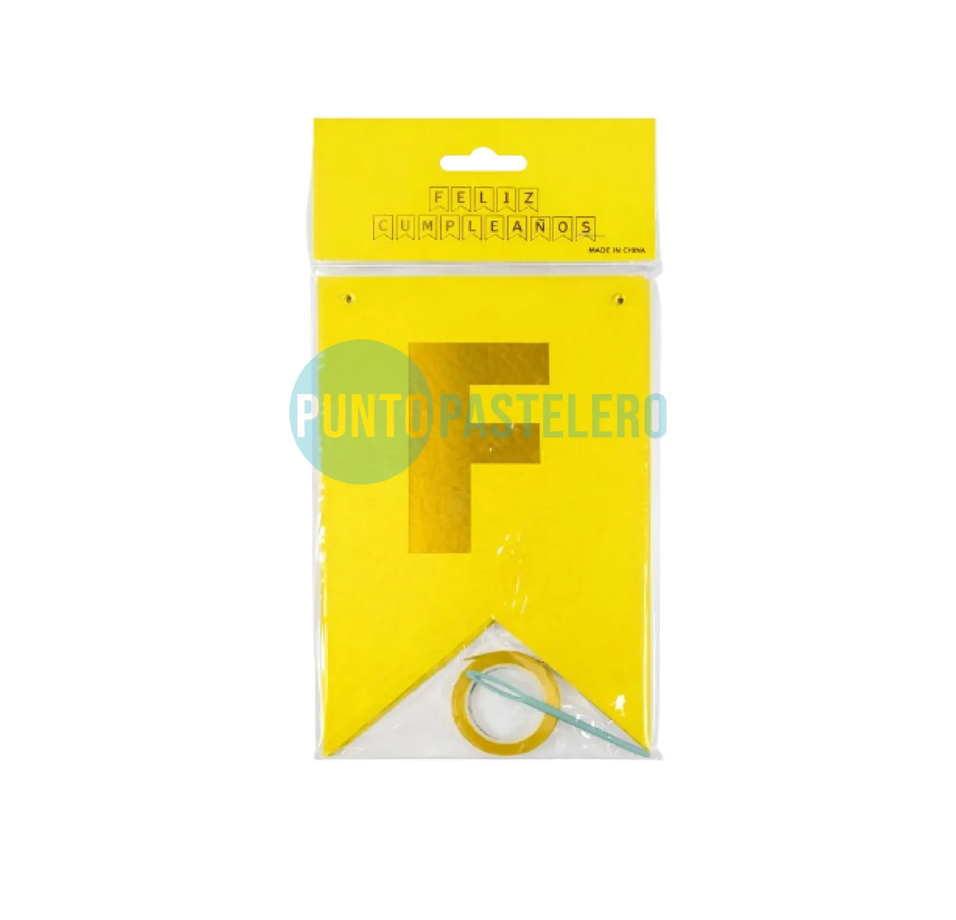 BANDERIN FELIZ CUMPLEAÑOS AMARILLO