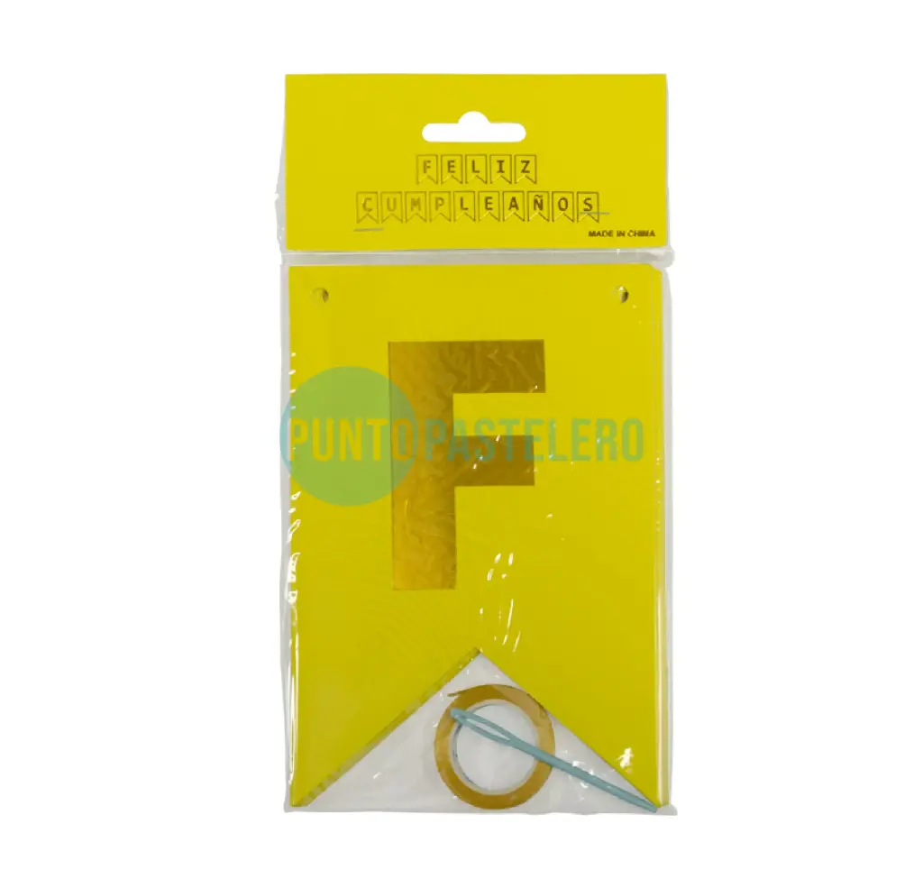 BANDERIN FELIZ CUMPLEAÑOS AMARILLO