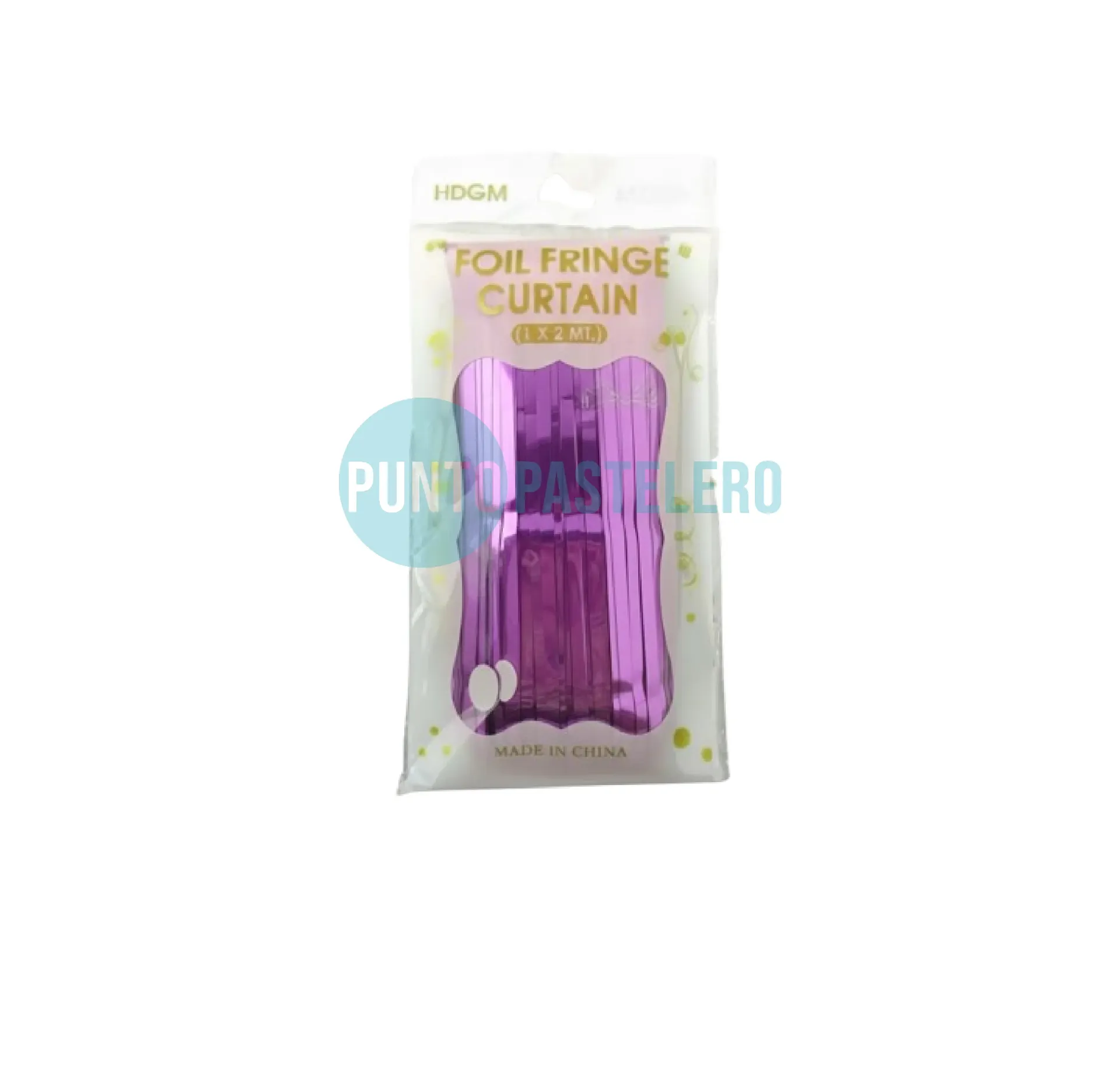 CORTINA SATINADA LILA FOIL FRINGE (1 X 2 MT.)