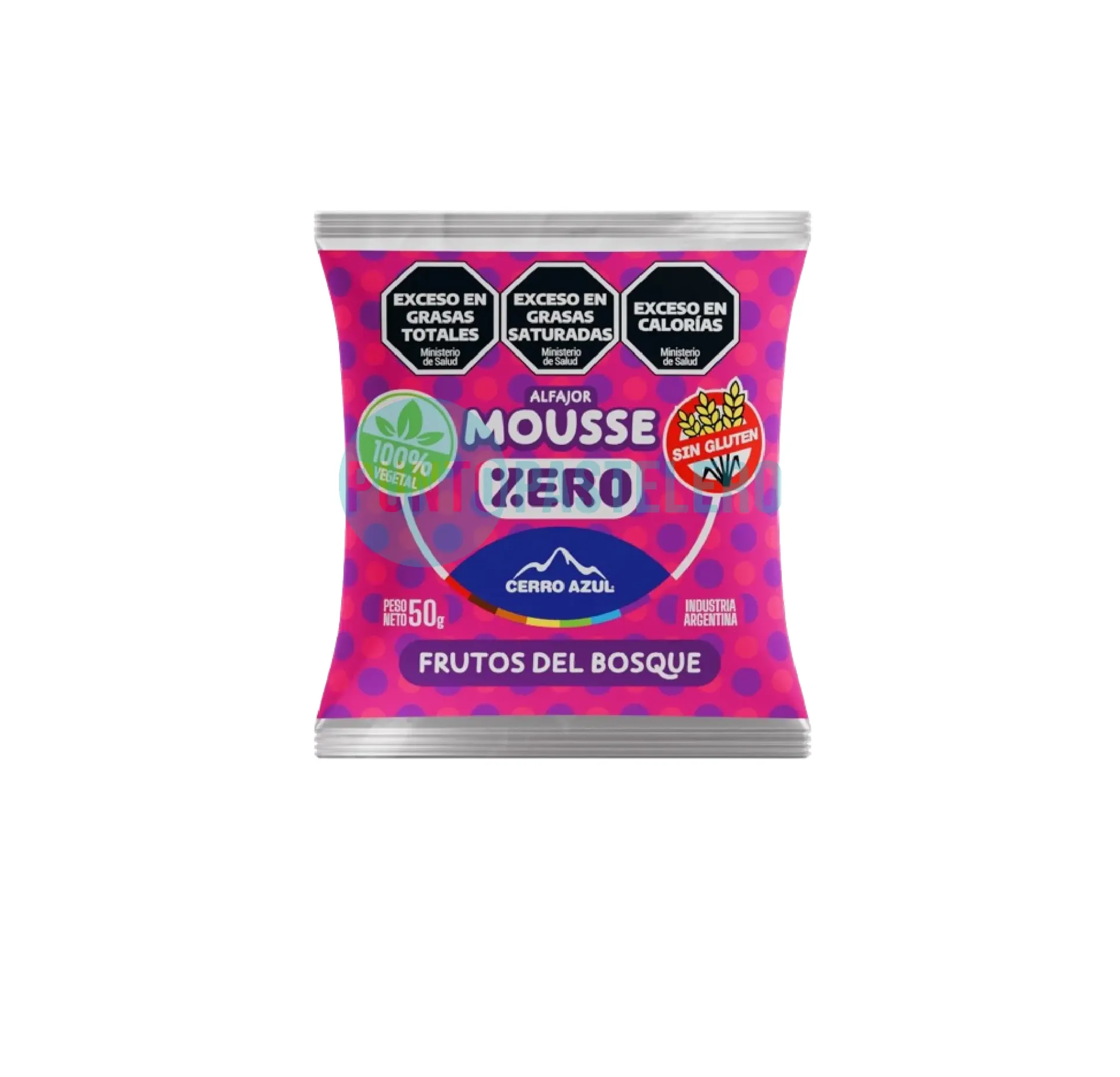 [7798161301212] ALFAJOR FRUTOS DEL BOSQUE CERRO AZUL (X 55 GR.) (SIN TACC) (SIN AZUCAR)
