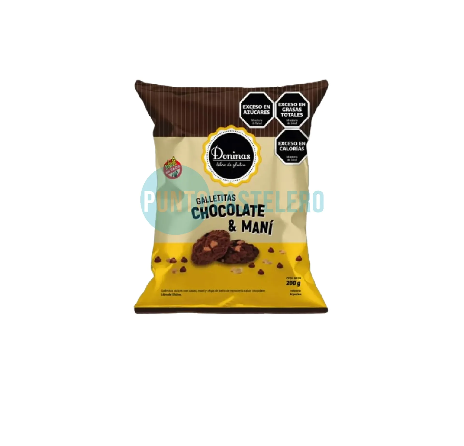 GALLETITAS DONINAS DULCES CHOCOLATE Y MANI (X 200 GR.) (SIN TACC)