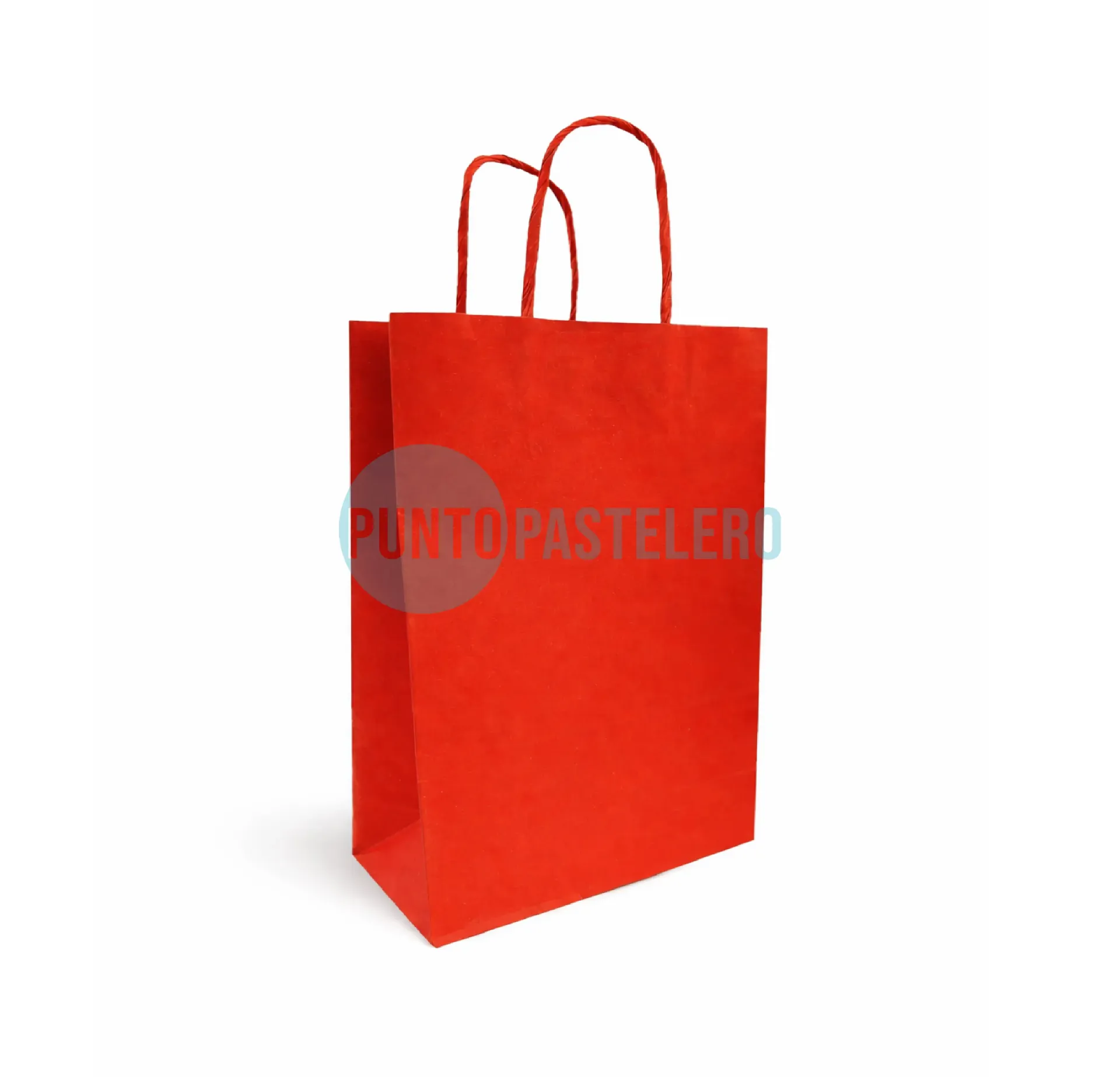 [7798322300535] BOLSA DE PAPEL CON MANIJA ROJA (18X20X8 CM)