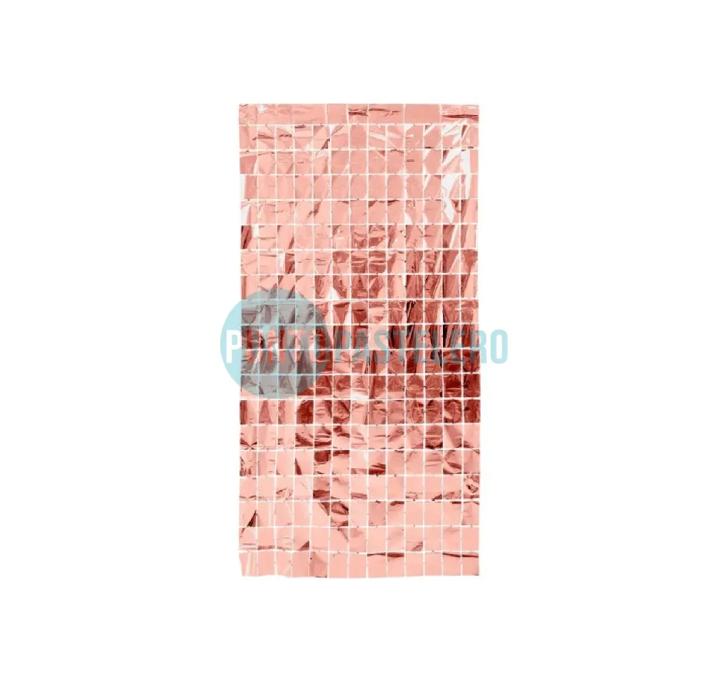 CORTINA METALIZADA BRICK WALL GRANDE ROSA (1 X 2 MT.)