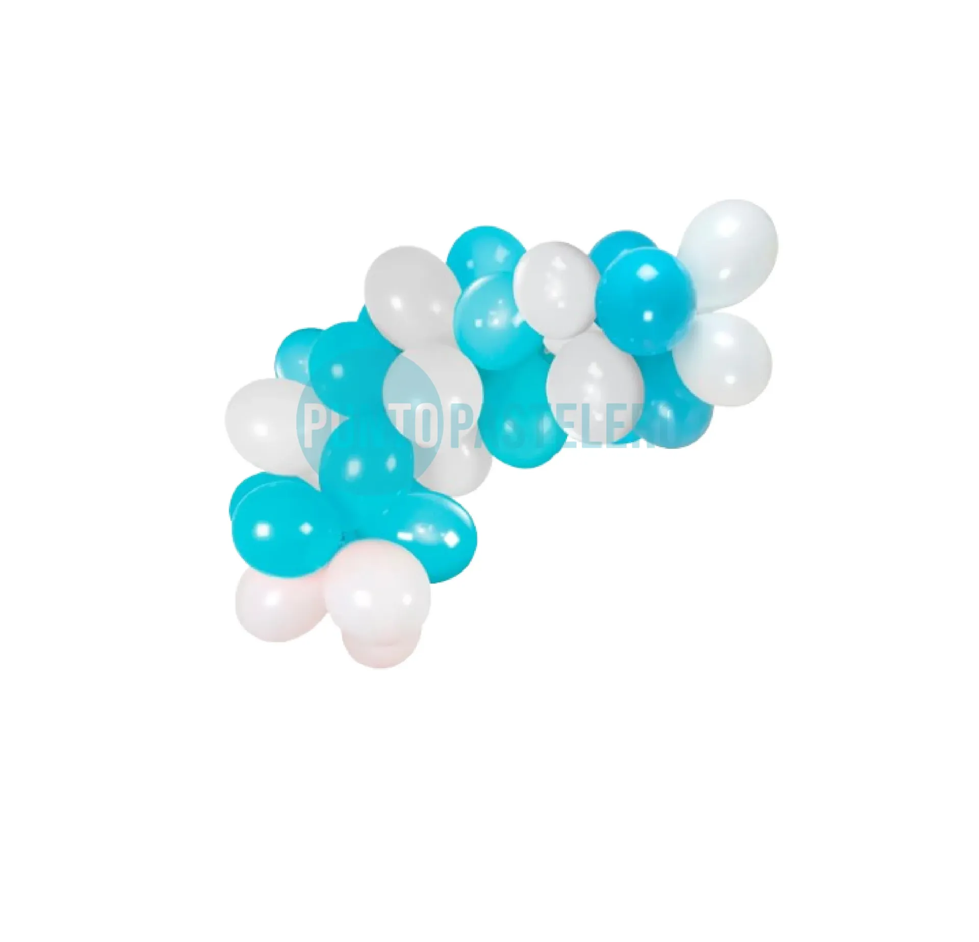 SET DE GLOBOS BLANCO Y CELESTE (45 PZ)
