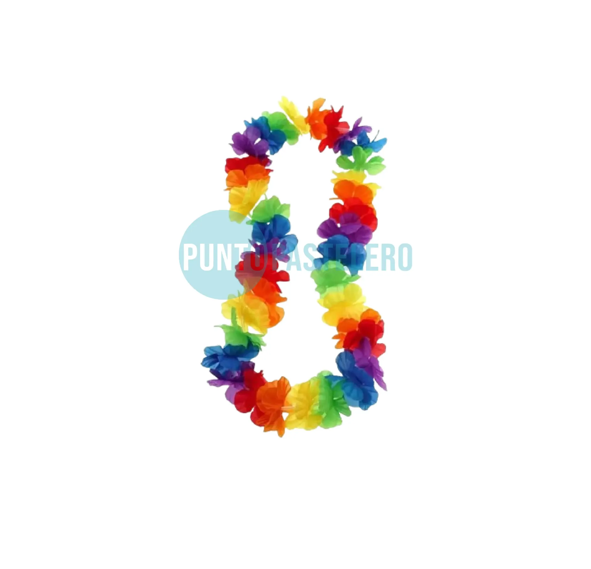 COLLAR HAWAIANO FLUO DOBLE MULTICOLOR (X 10 U.)(ILC-Y208)