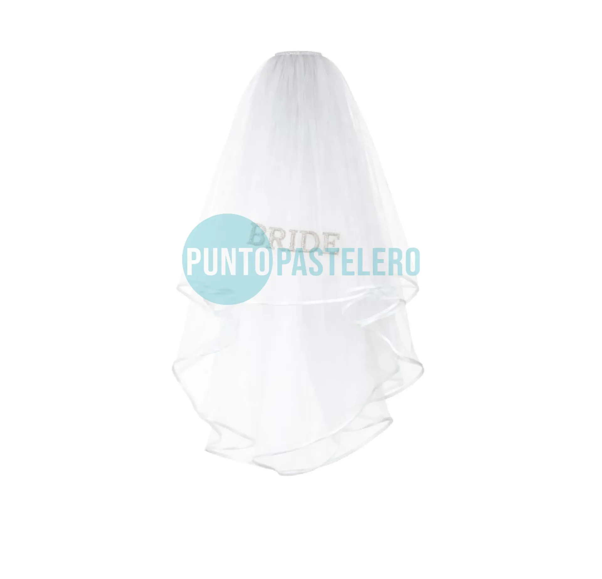 PEINETA CON VELO 80 CM BRIDE CON PERLAS BLANCO (U2411-129)