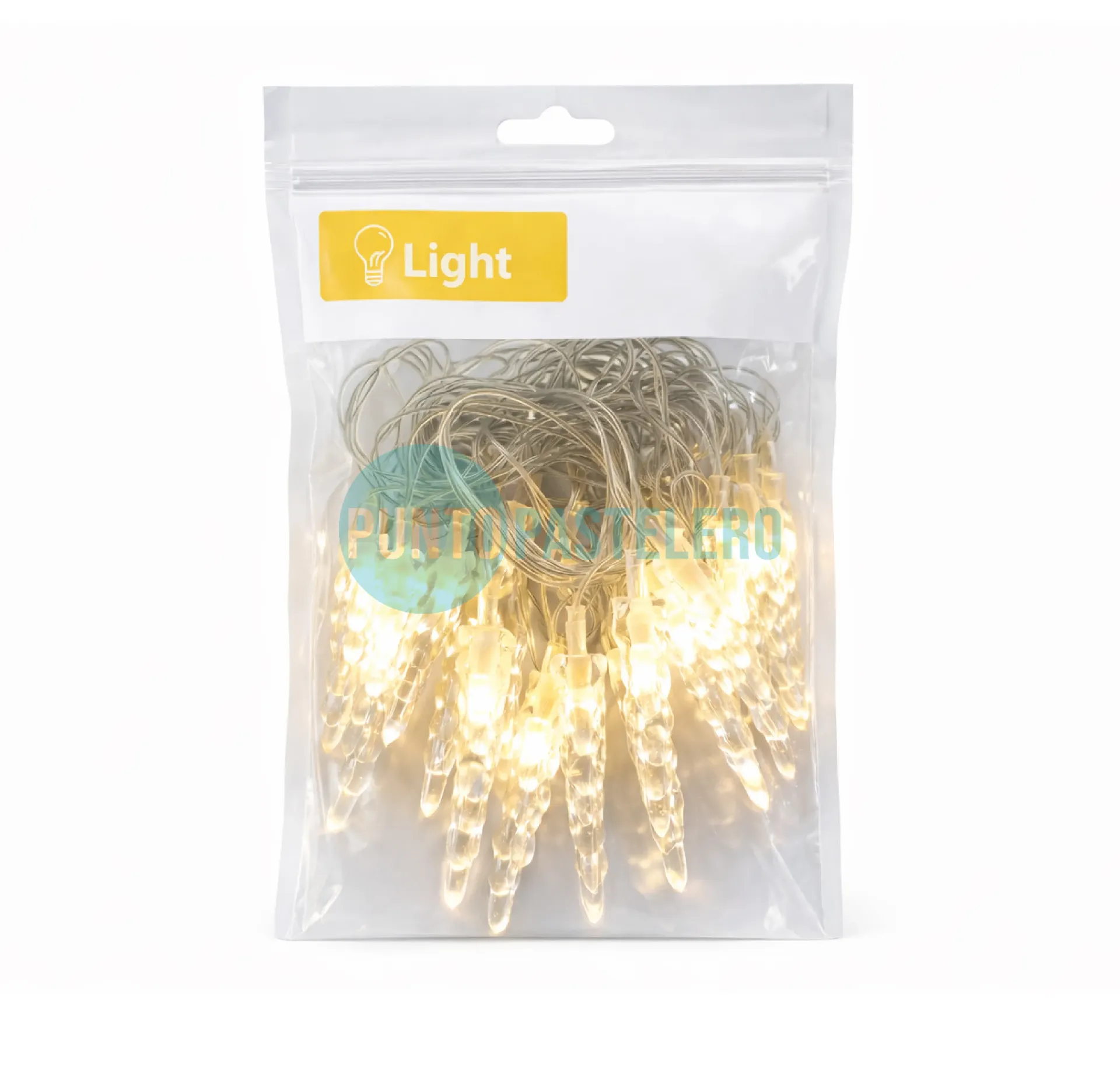 GUIRNALDA LED 28 LUCES (5 MT) ESTALACTITA (PILA AA) (CALIDA)