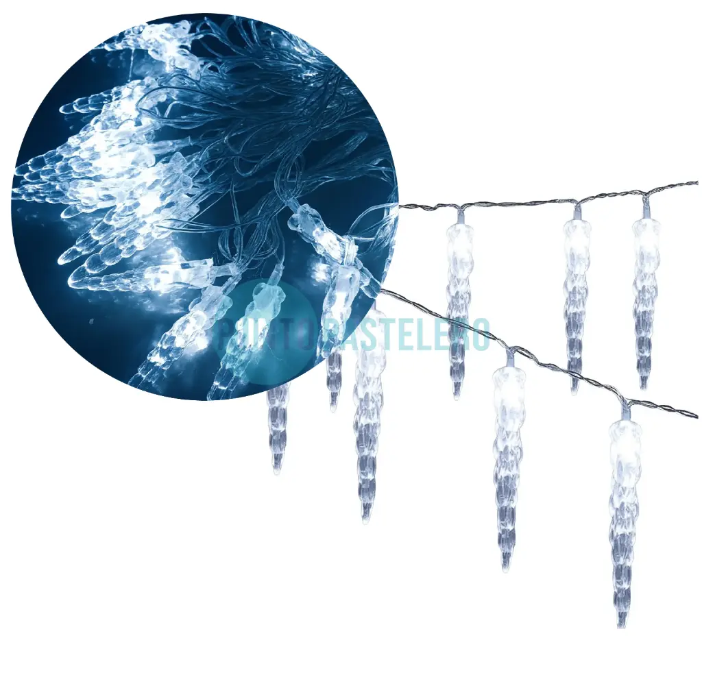 GUIRNALDA LED 28 LUCES (5 MT) ESTALACTITA (PILA AA) (FRIA)