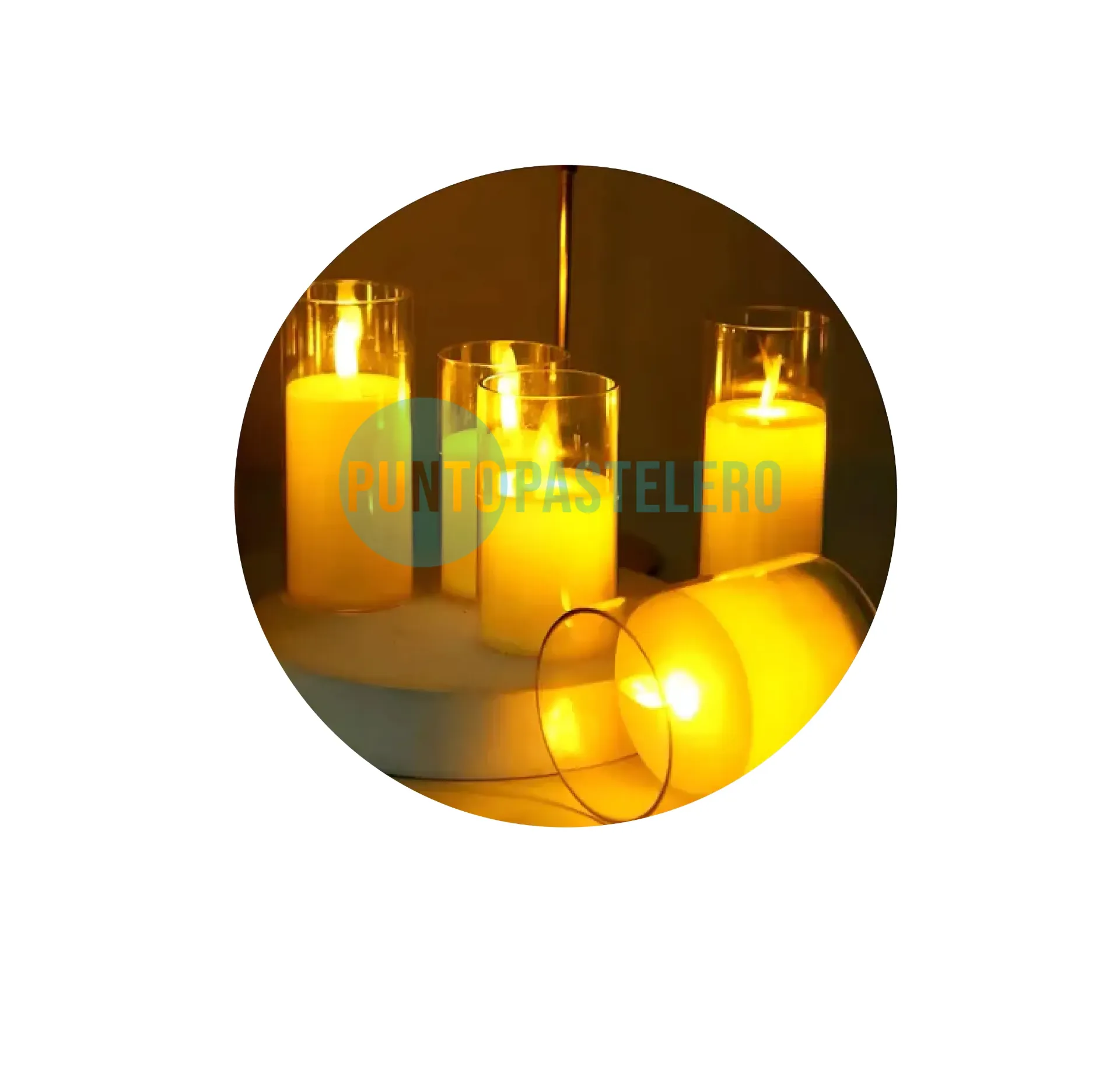 VELA LED EN VASO (9.5X6.5CM) (CALIDA) (PILA AAA)