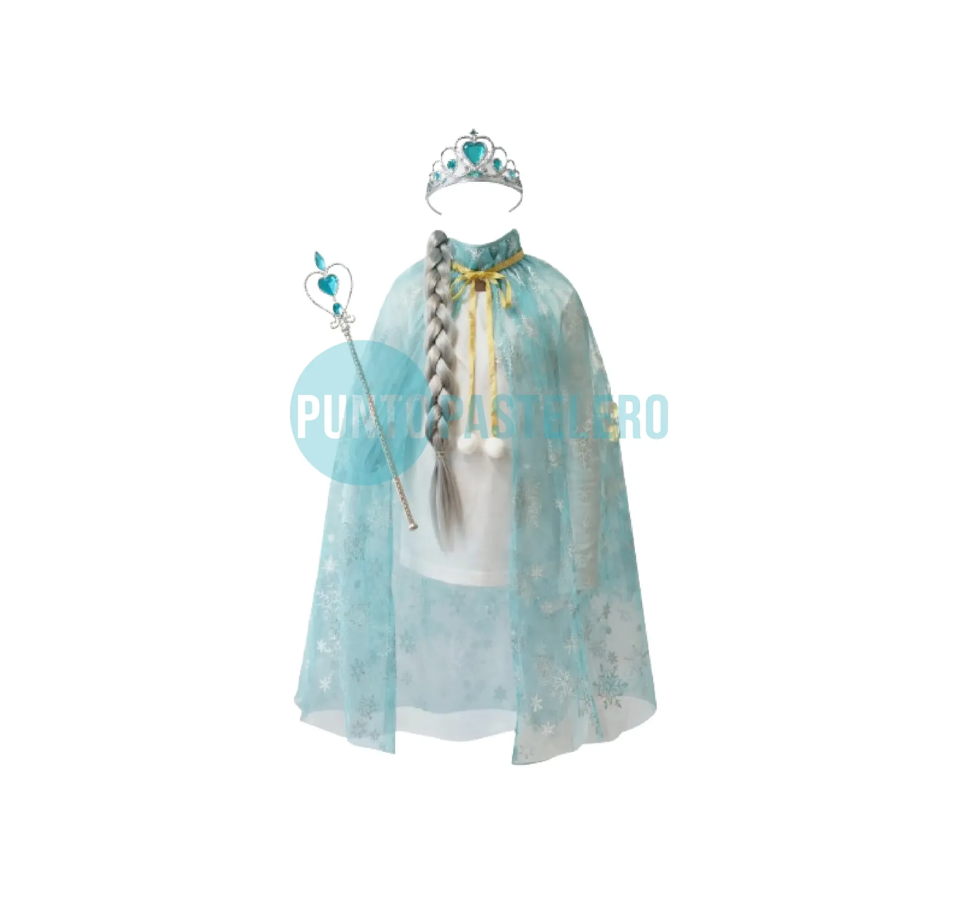 DISFRAZ FROZEN (CAPA-CETRO-CORONA Y TRENZA) (LC-179)