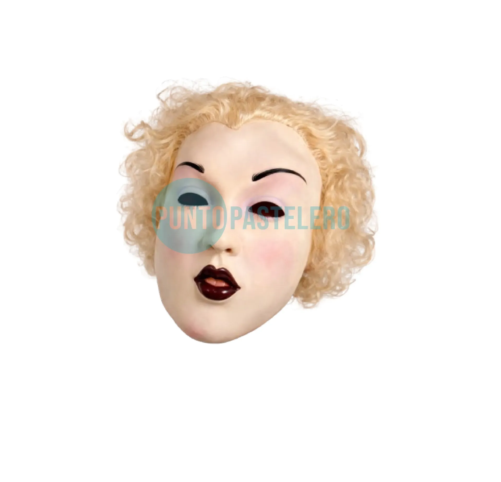 MASCARA DE LATEX CON PELO MUJER RUBIA